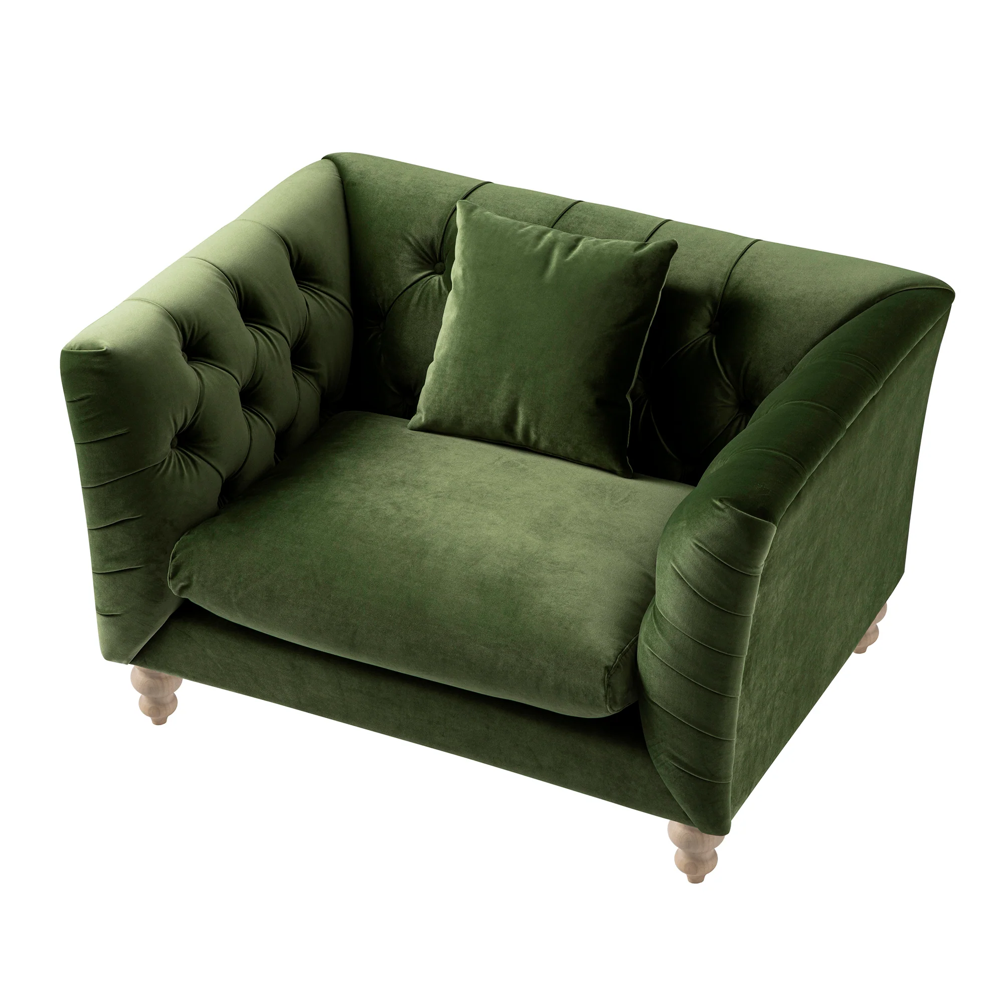 Ashby Chesterfield Loveseat, Fern Green Velvet - Image 12
