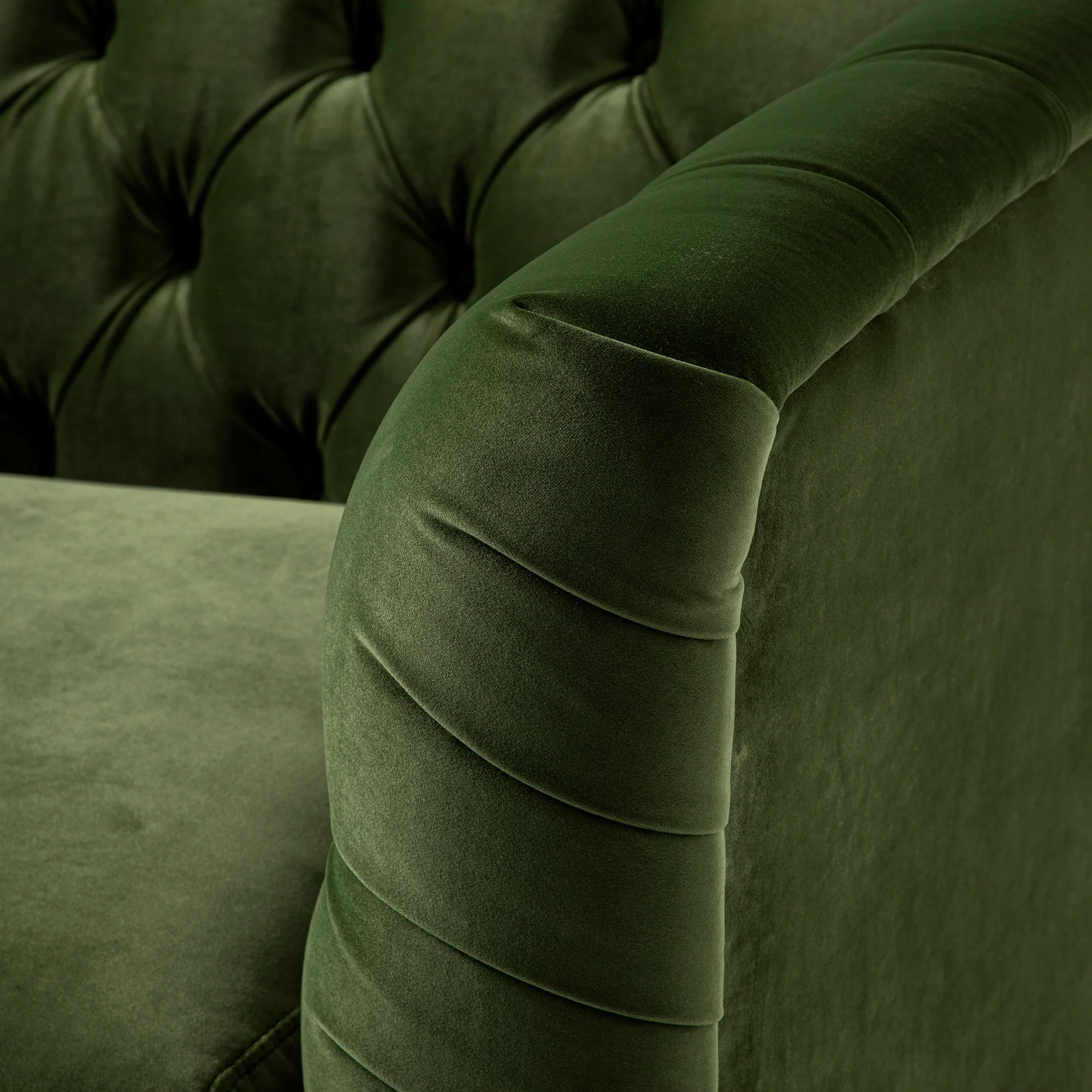 Ashby Chesterfield Loveseat, Fern Green Velvet - Image 18