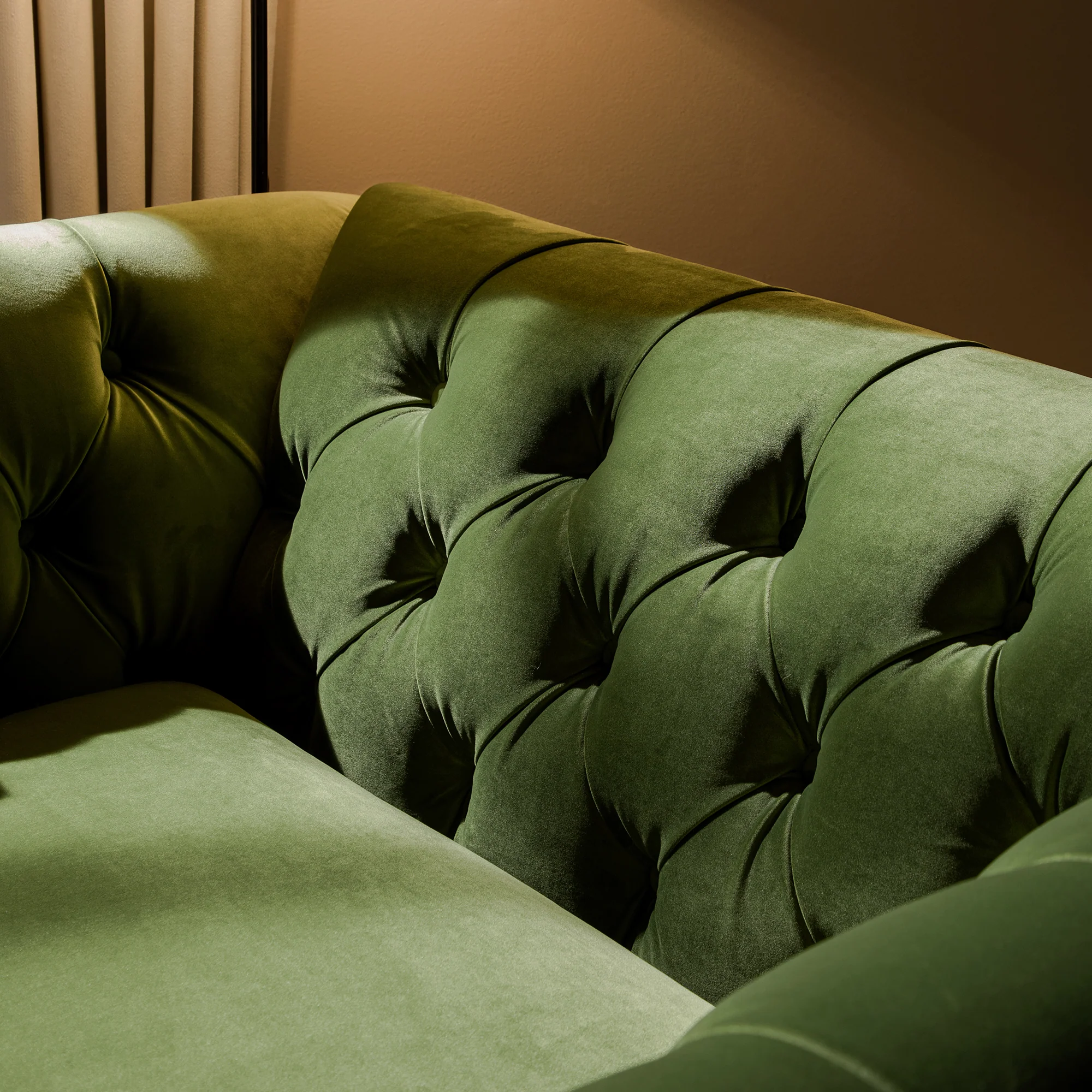 Ashby Chesterfield Loveseat, Fern Green Velvet - Image 4