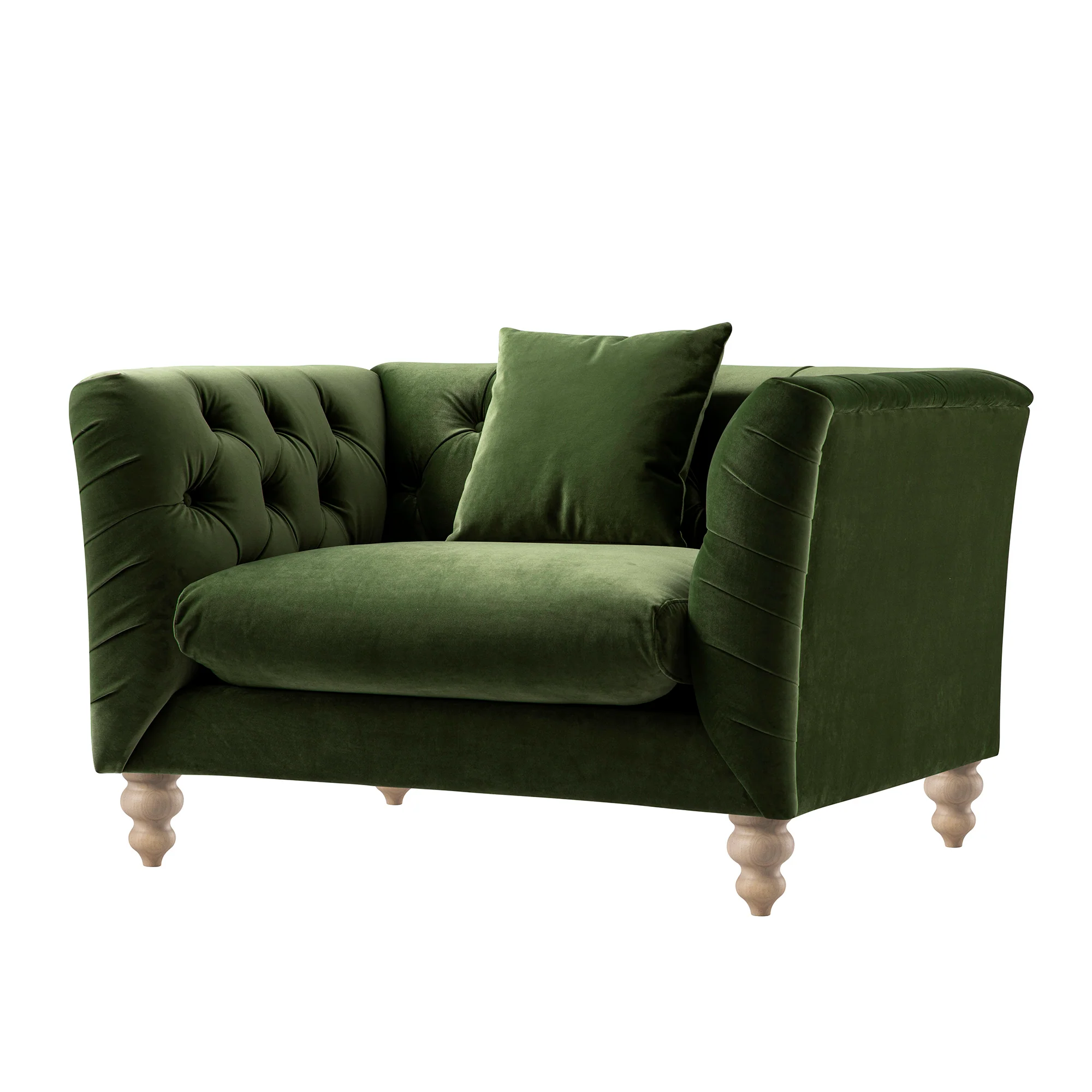 Ashby Chesterfield Loveseat, Fern Green Velvet - Image 9