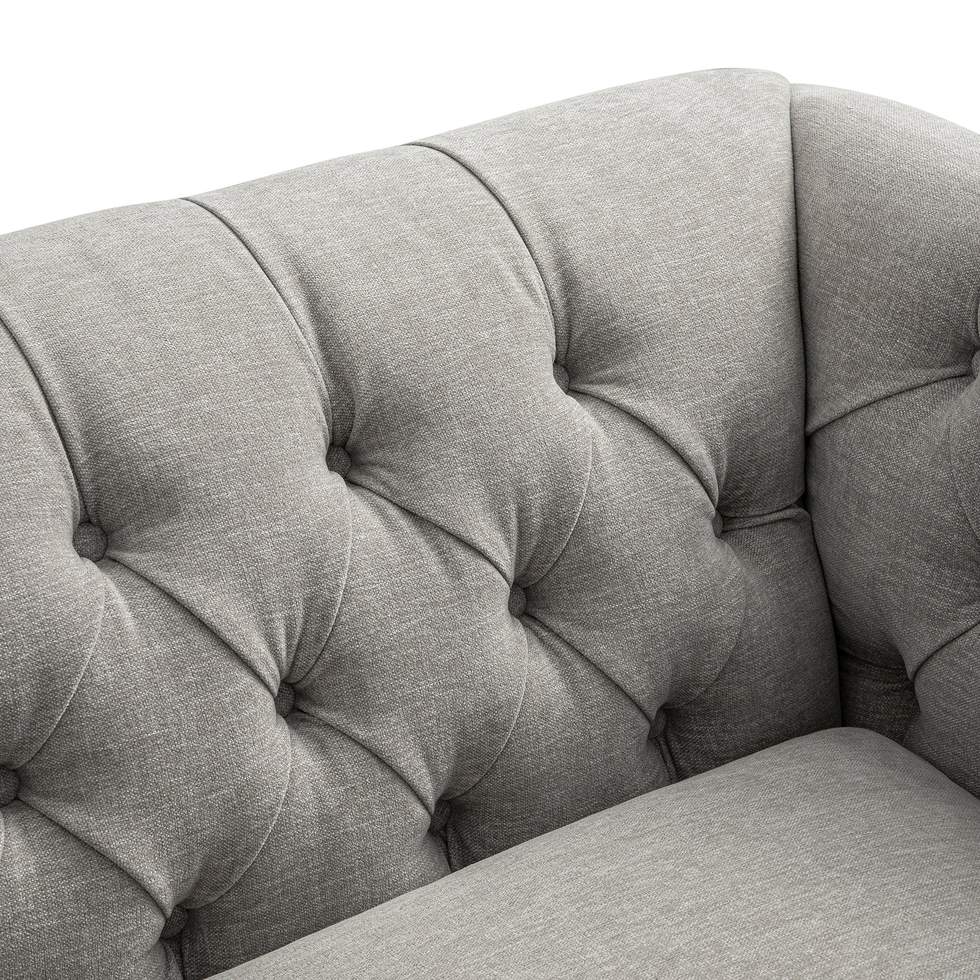 Ashby Chesterfield Loveseat, Mist Grey Chenille - Image 16