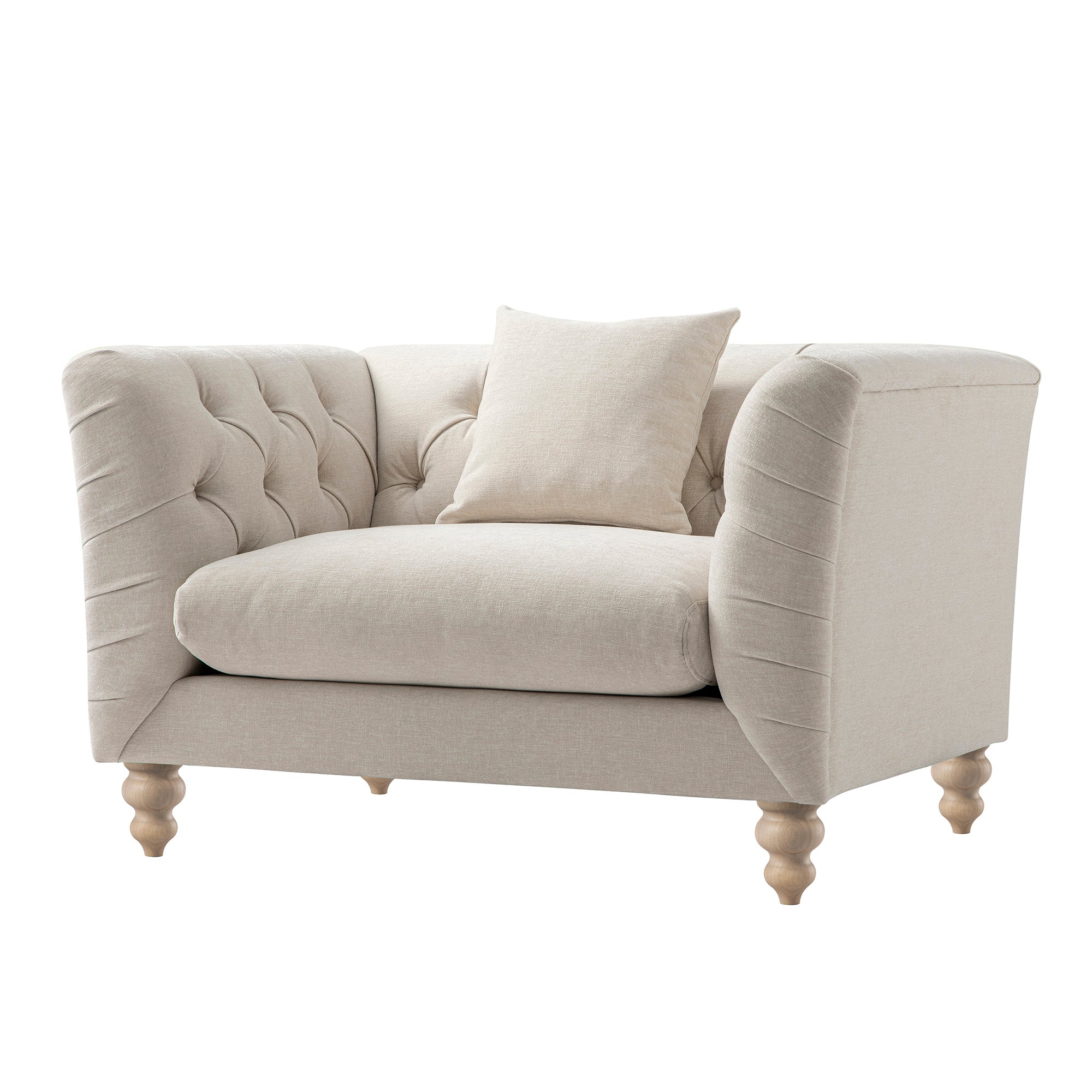 Ashby Chesterfield Loveseat, Oatmeal Chenille - Image 10
