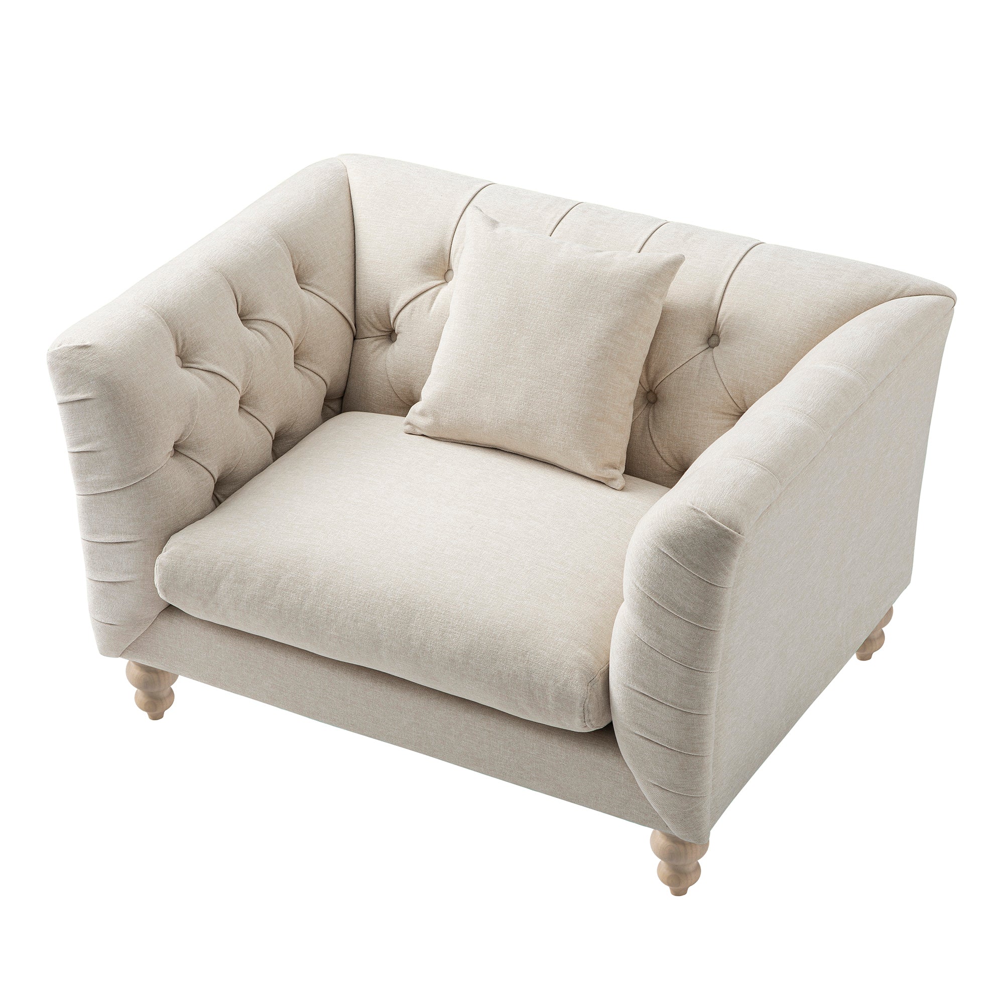 Ashby Chesterfield Loveseat, Oatmeal Chenille - Image 13
