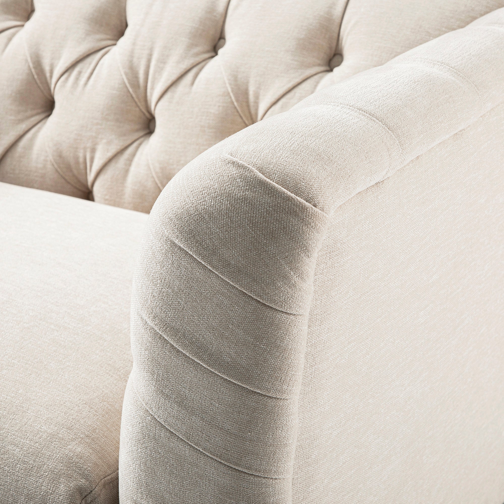 Ashby Chesterfield Loveseat, Oatmeal Chenille - Image 19