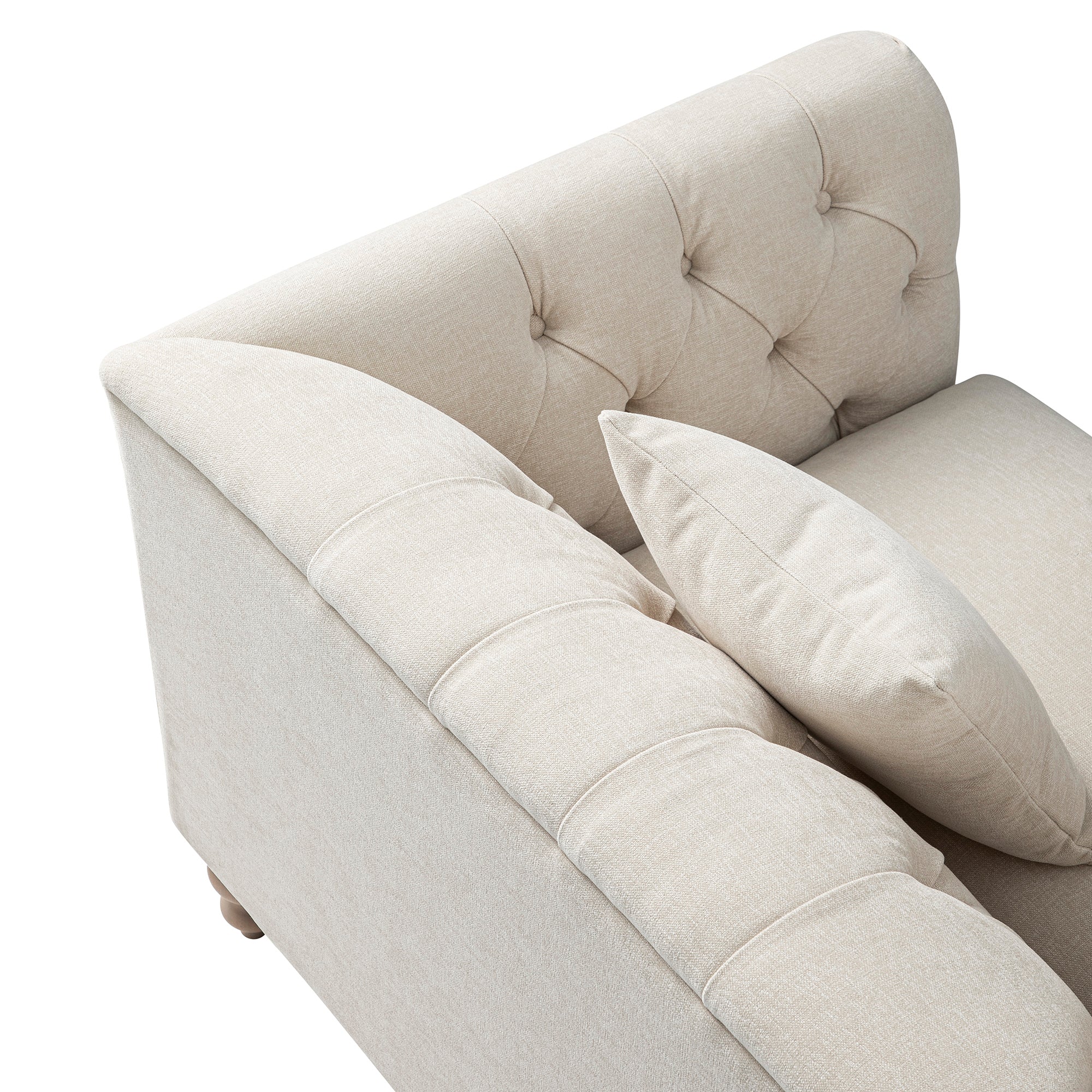 Ashby Chesterfield Loveseat, Oatmeal Chenille - Image 20