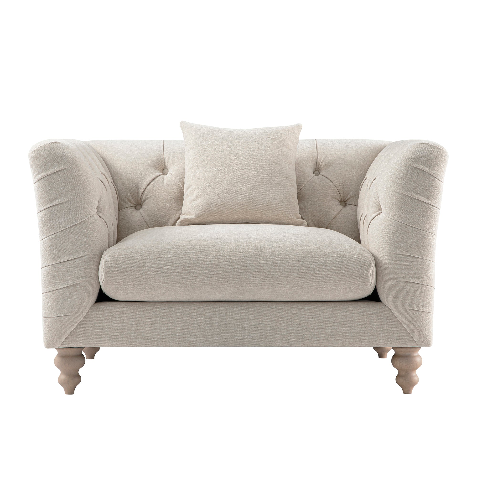 Ashby Chesterfield Loveseat, Oatmeal Chenille - Image 9