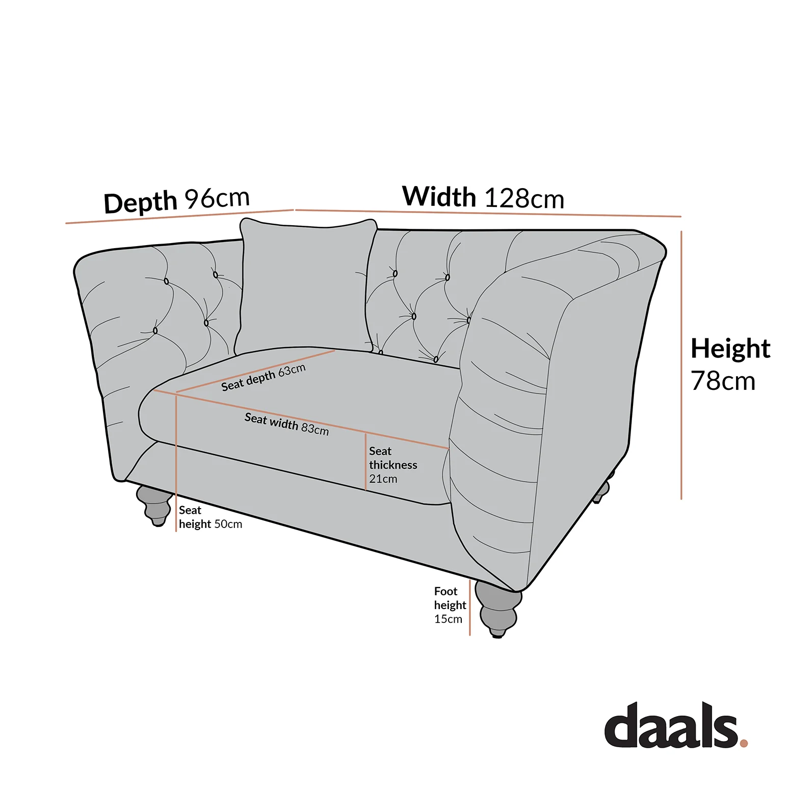Ashby Chesterfield Loveseat, Mist Grey Chenille - Image 9