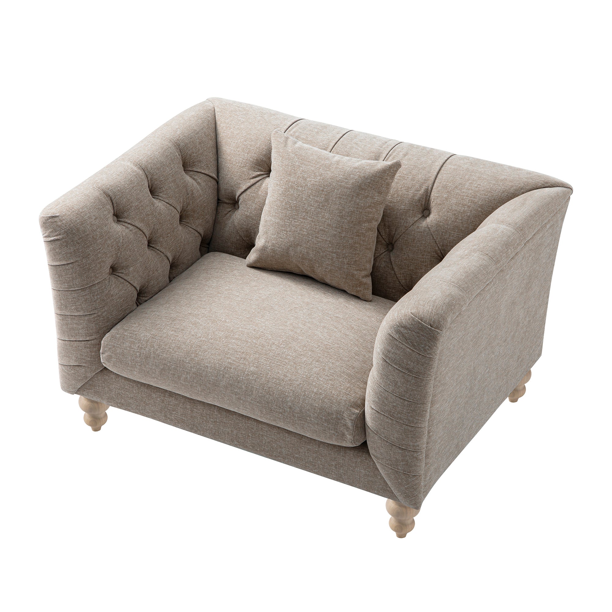 Ashby Chesterfield Loveseat, Taupe Chenille - Image 10