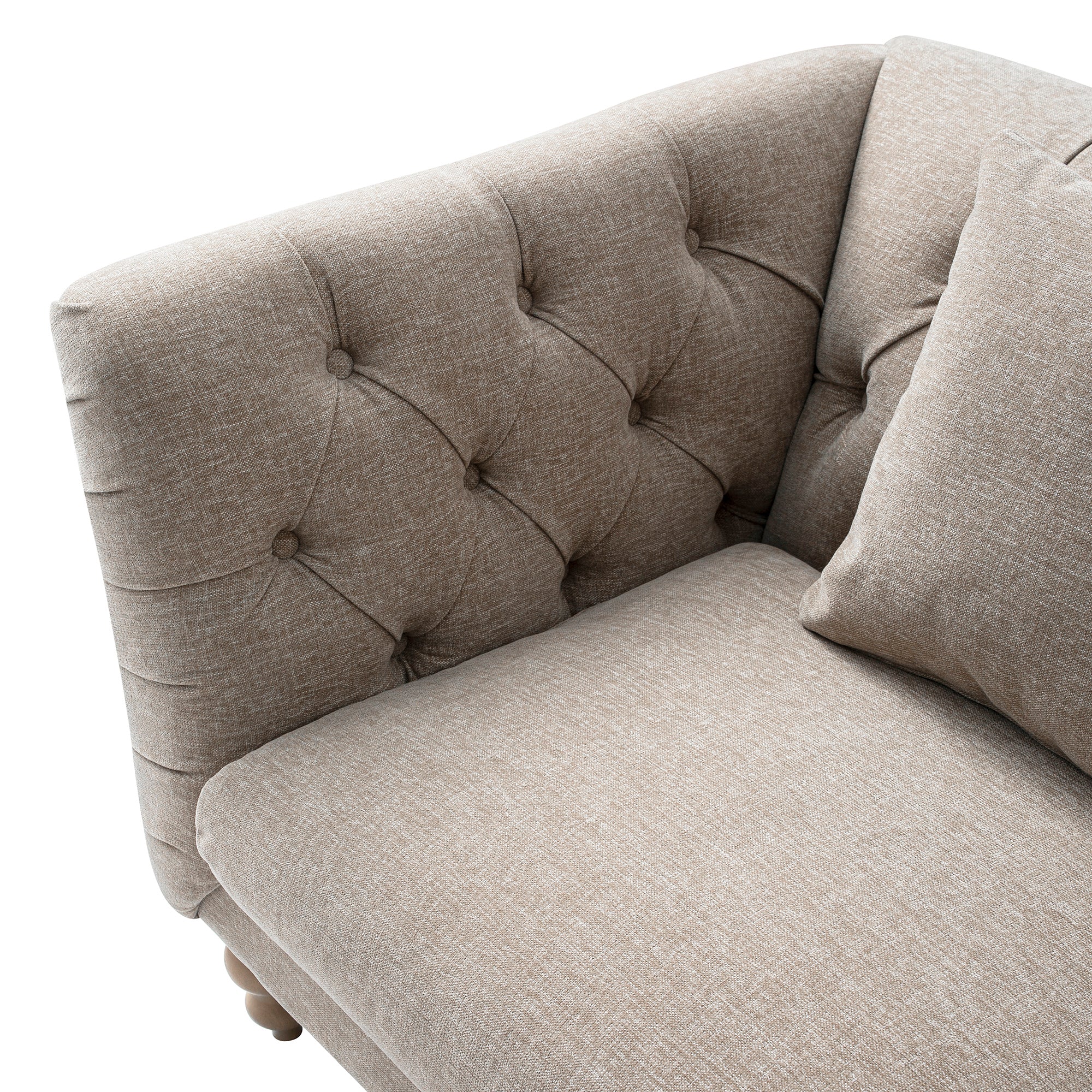 Ashby Chesterfield Loveseat, Taupe Chenille - Image 14