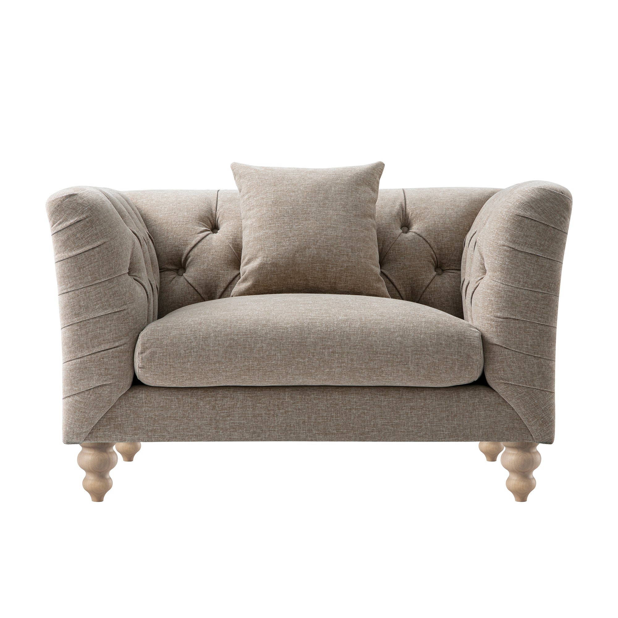 Ashby Chesterfield Loveseat, Taupe Chenille - Image 6