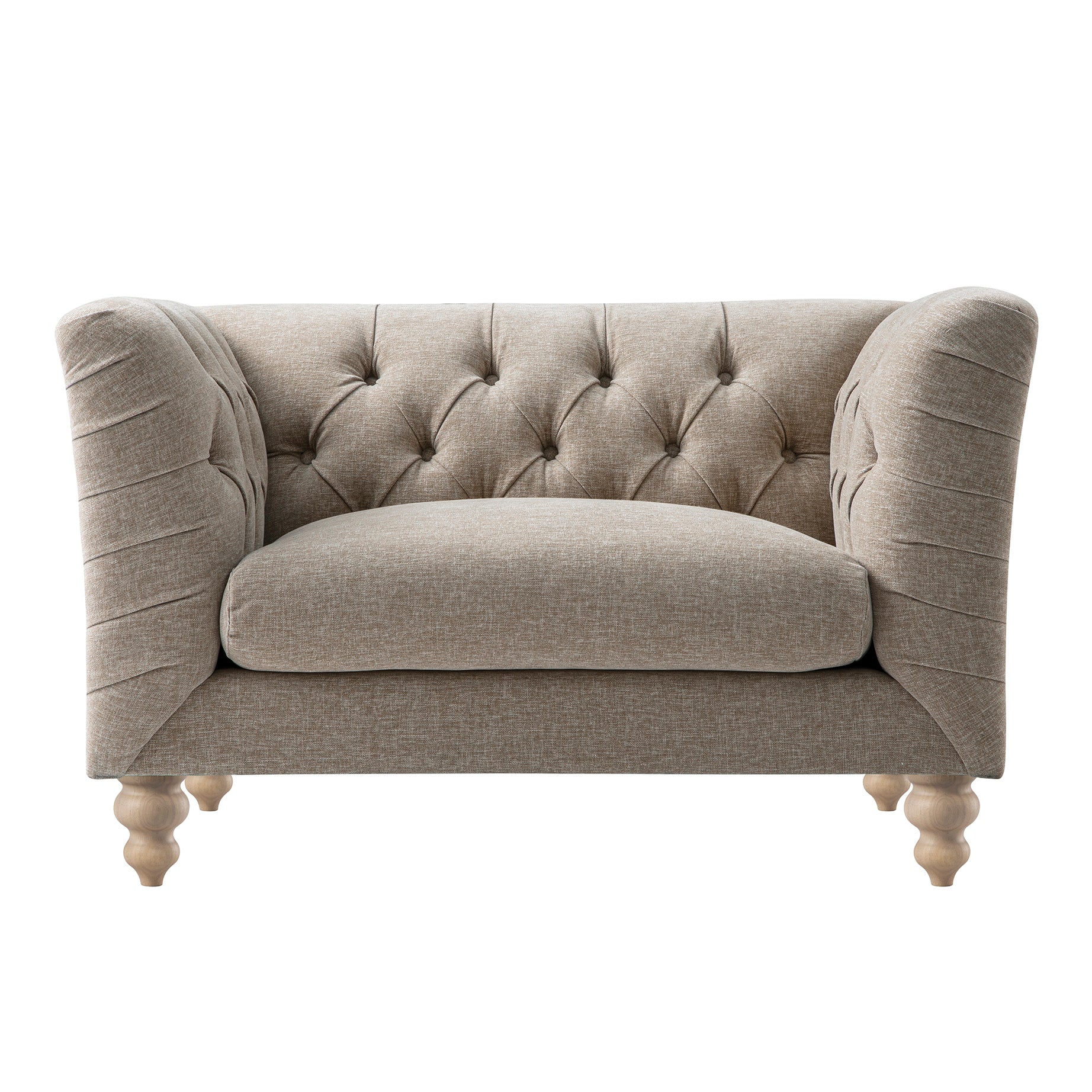 Ashby Chesterfield Loveseat, Taupe Chenille - Image 9