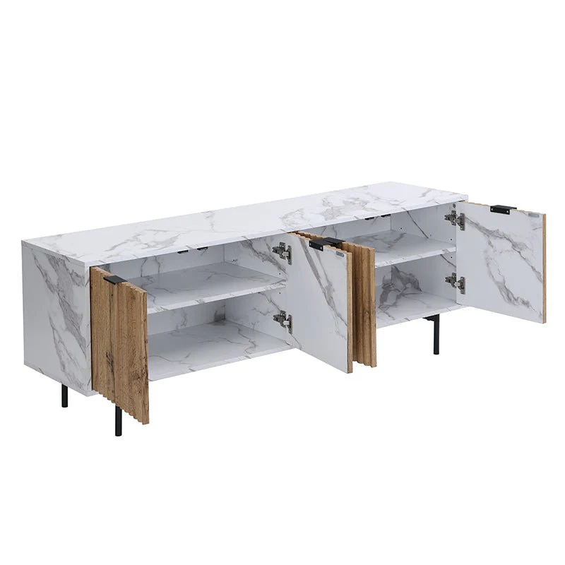 Aspen Oak and Marble Effect 150cm Wide TV Unit - Image 9