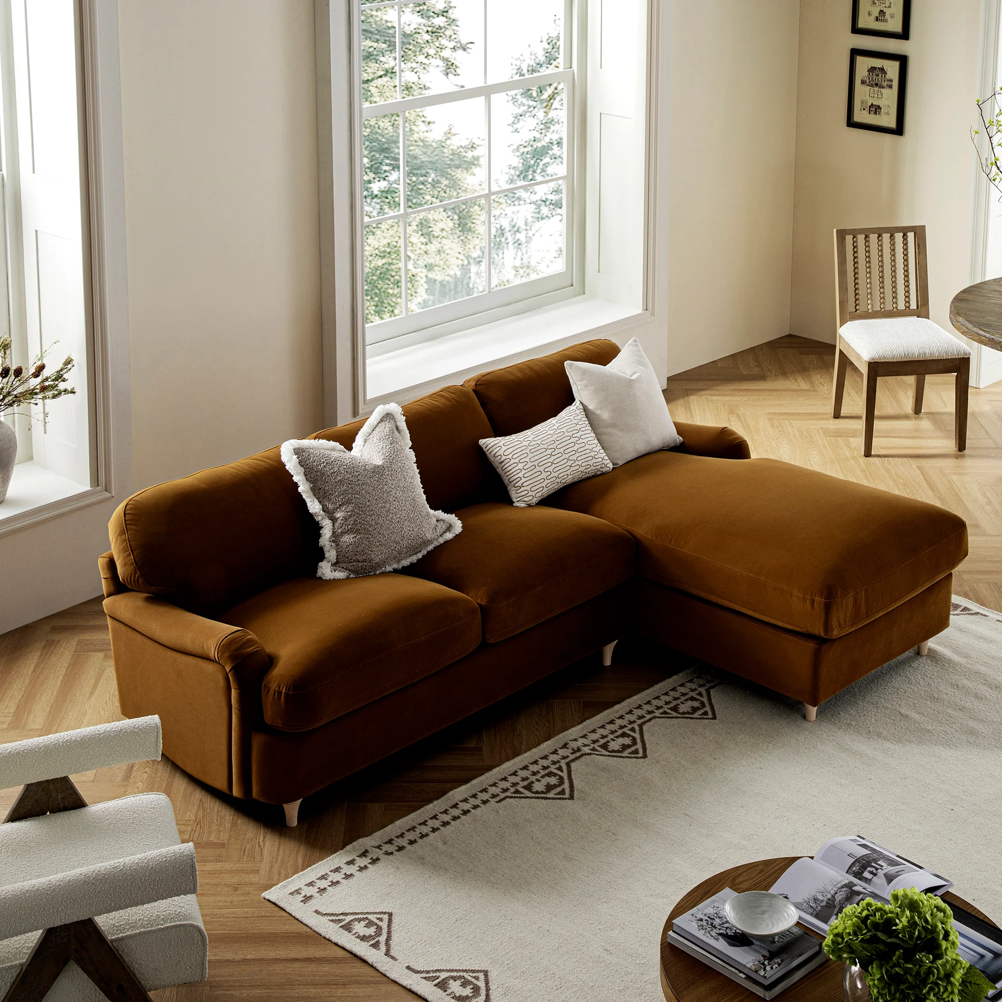 Atlan Cream & Black Handwoven Wool Rug - Image 2