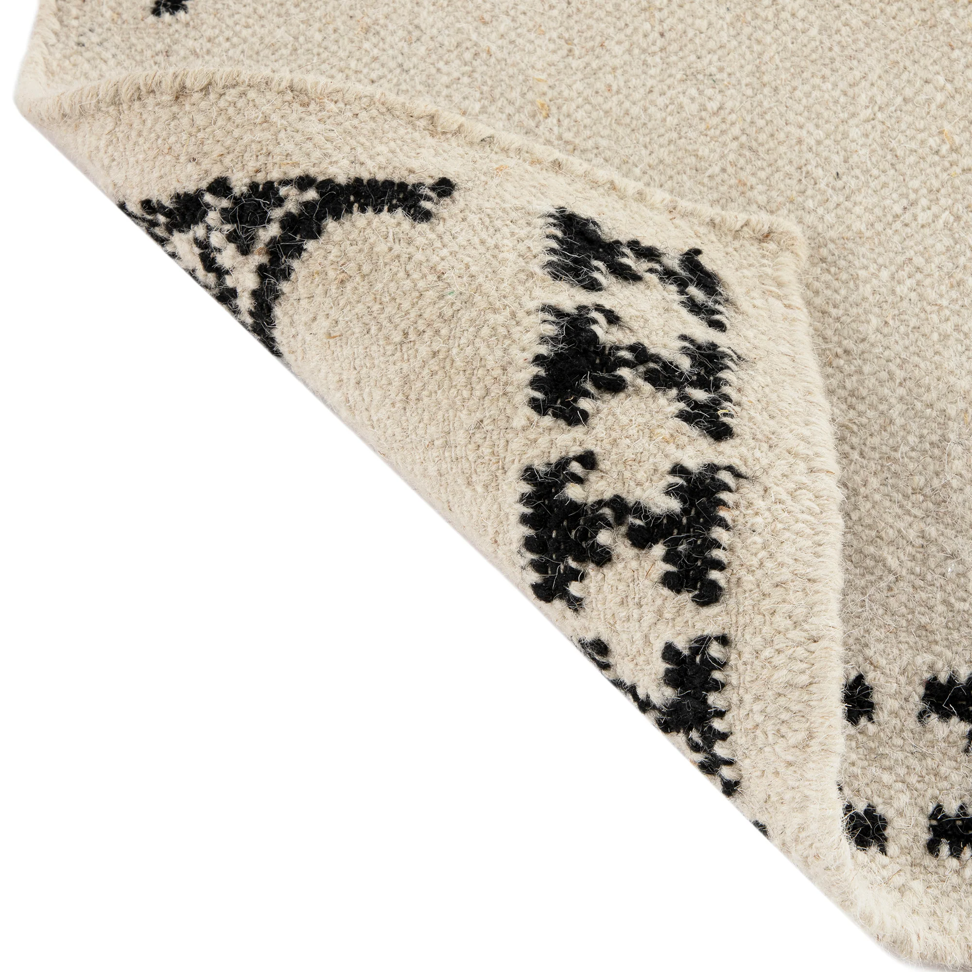 Atlan Cream & Black Handwoven Wool Runner - Image 6