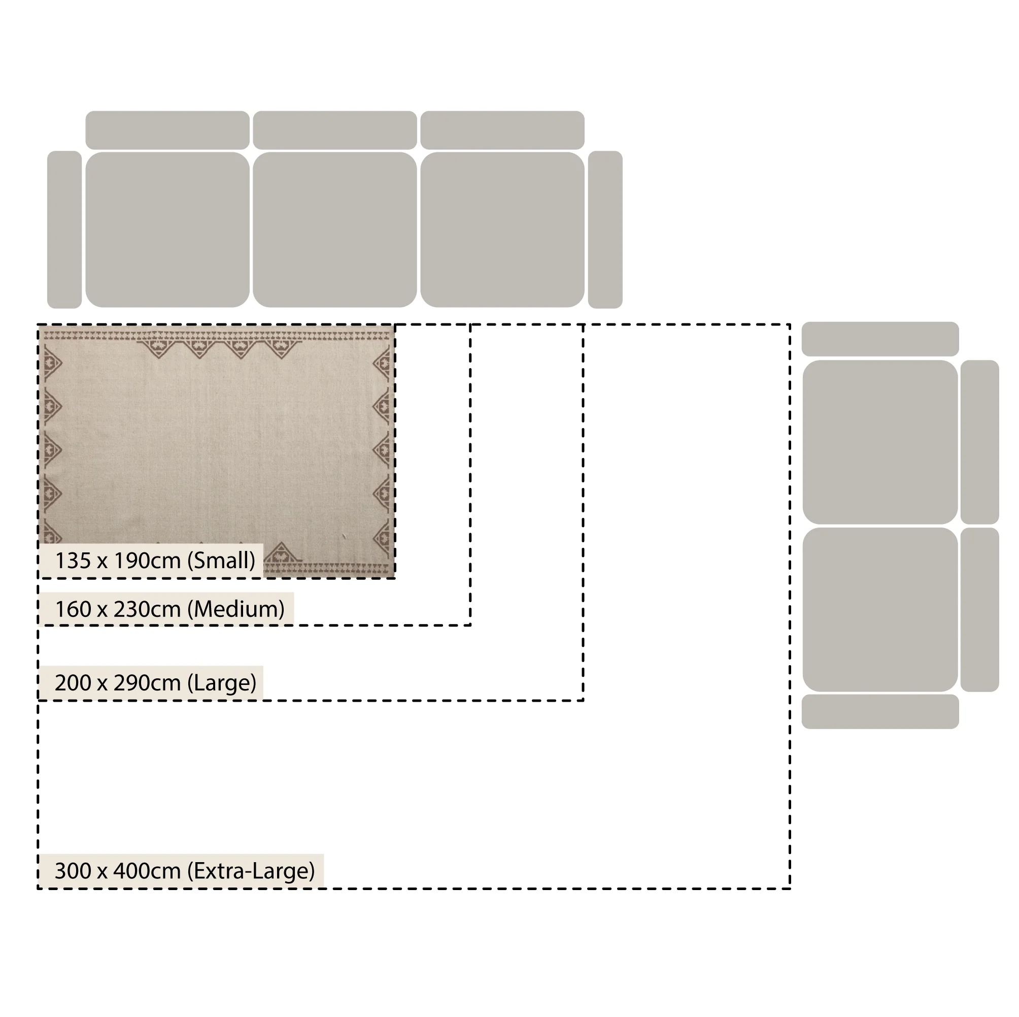 Atlan Cream & Taupe Handwoven Wool Rug - Image 5