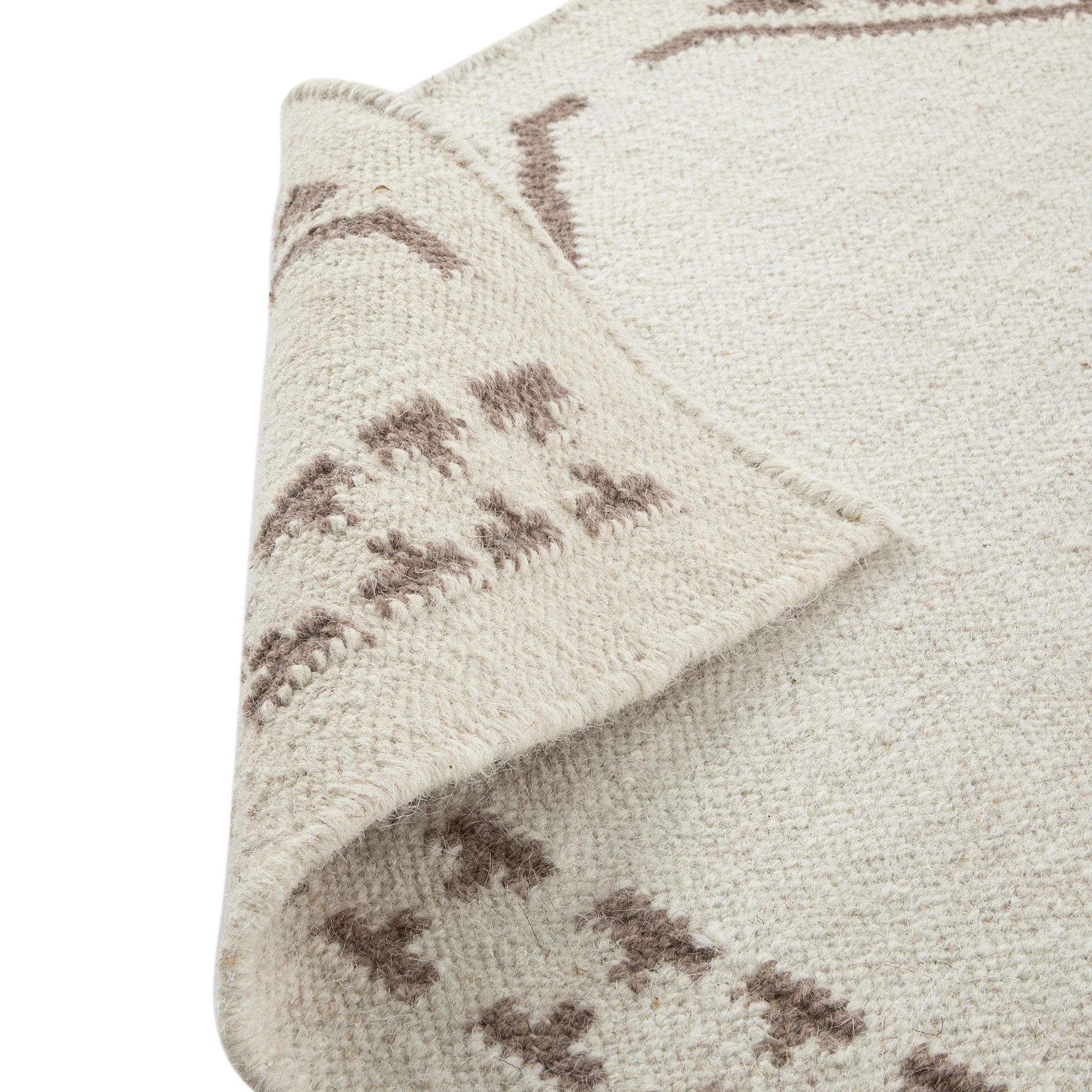Atlan Cream & Taupe Handwoven Wool Rug - Image 7