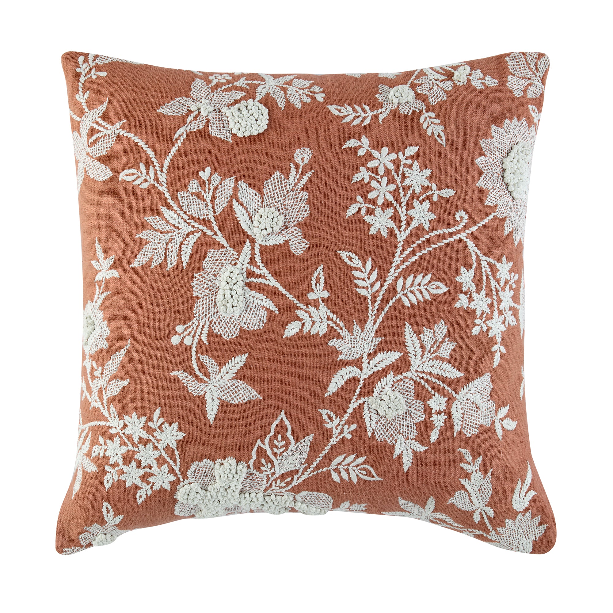 Aubrey Collection Hand Embroidered Floral Cushion - Image 4