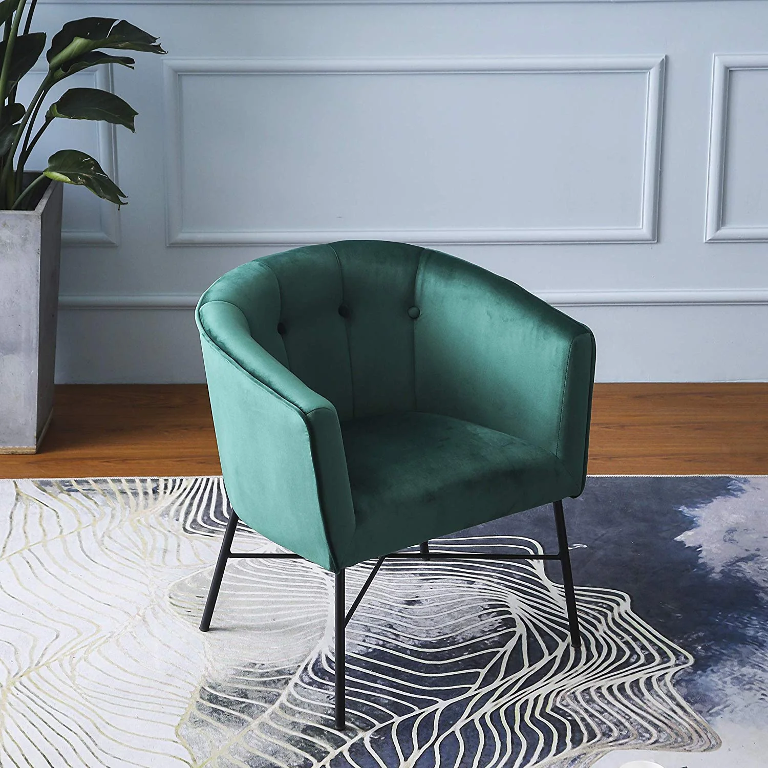 Aurelie Tub Chair in Emerald Green Velvet - Image 3