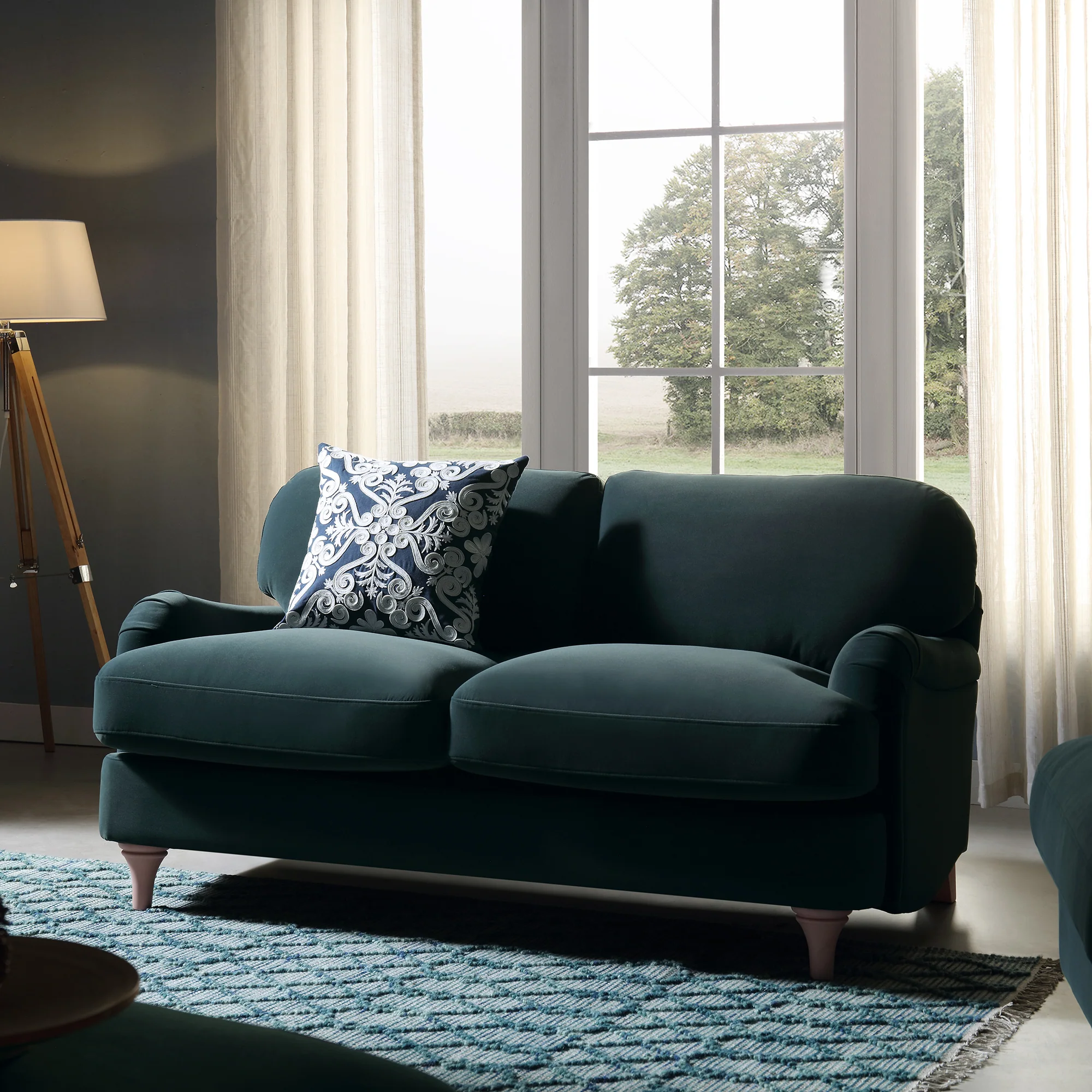 Avanti Handwoven Aquamarine Bobble Wool Rug - Image 2