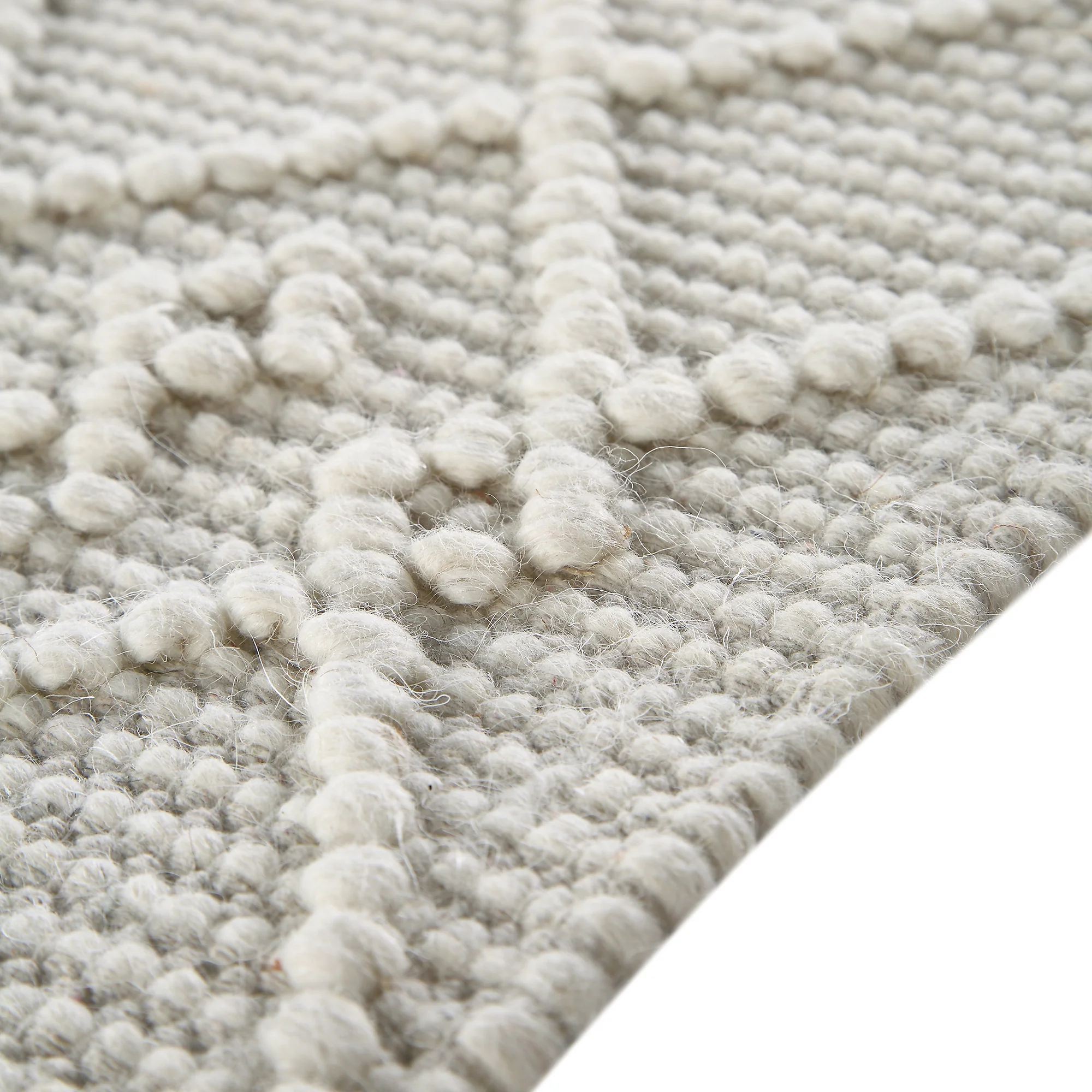 Avanti Handwoven Cream Bobble Wool Rug - Image 10