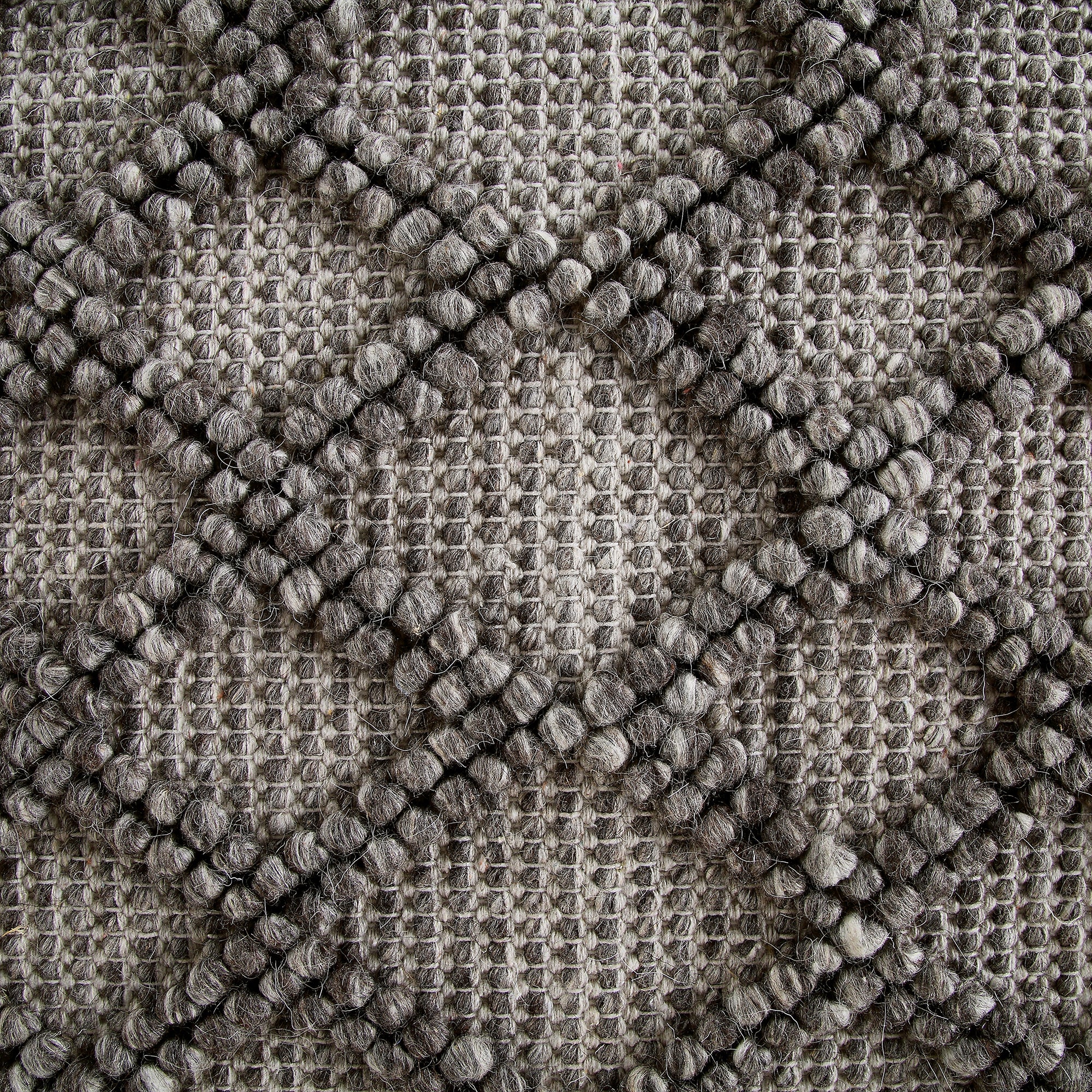 Avanti Handwoven Warm Grey Diamond Bobble Wool Rug - Image 4