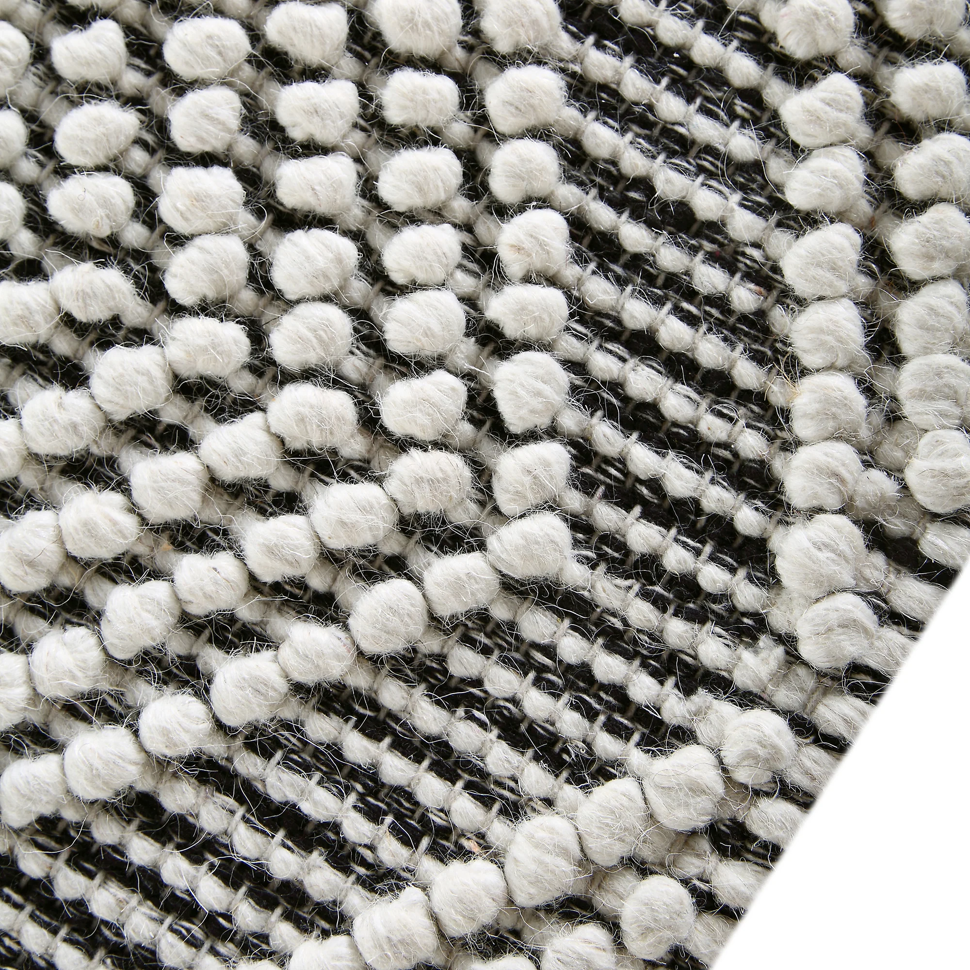 Avanti Handwoven Salt and Pepper Diamond Bobble Wool Rug - Image 6