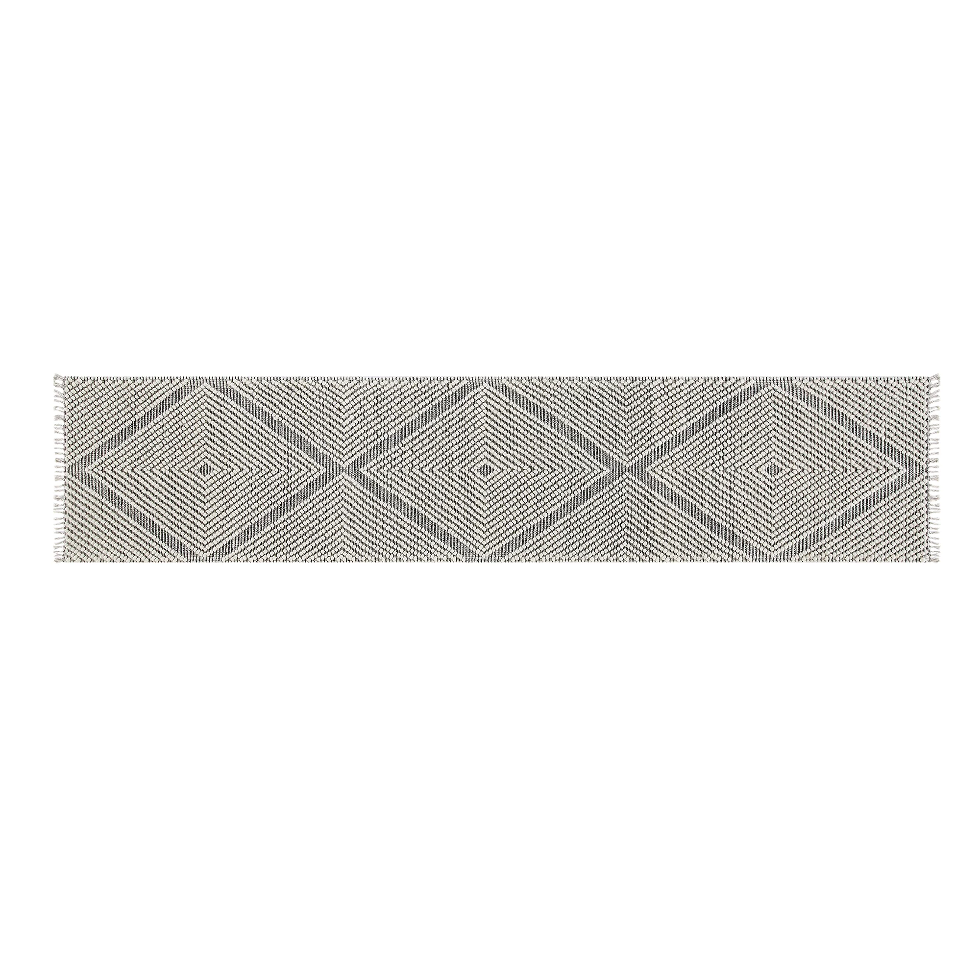 Avanti Handwoven Salt and Pepper Diamond Bobble Wool Runner - Image 4