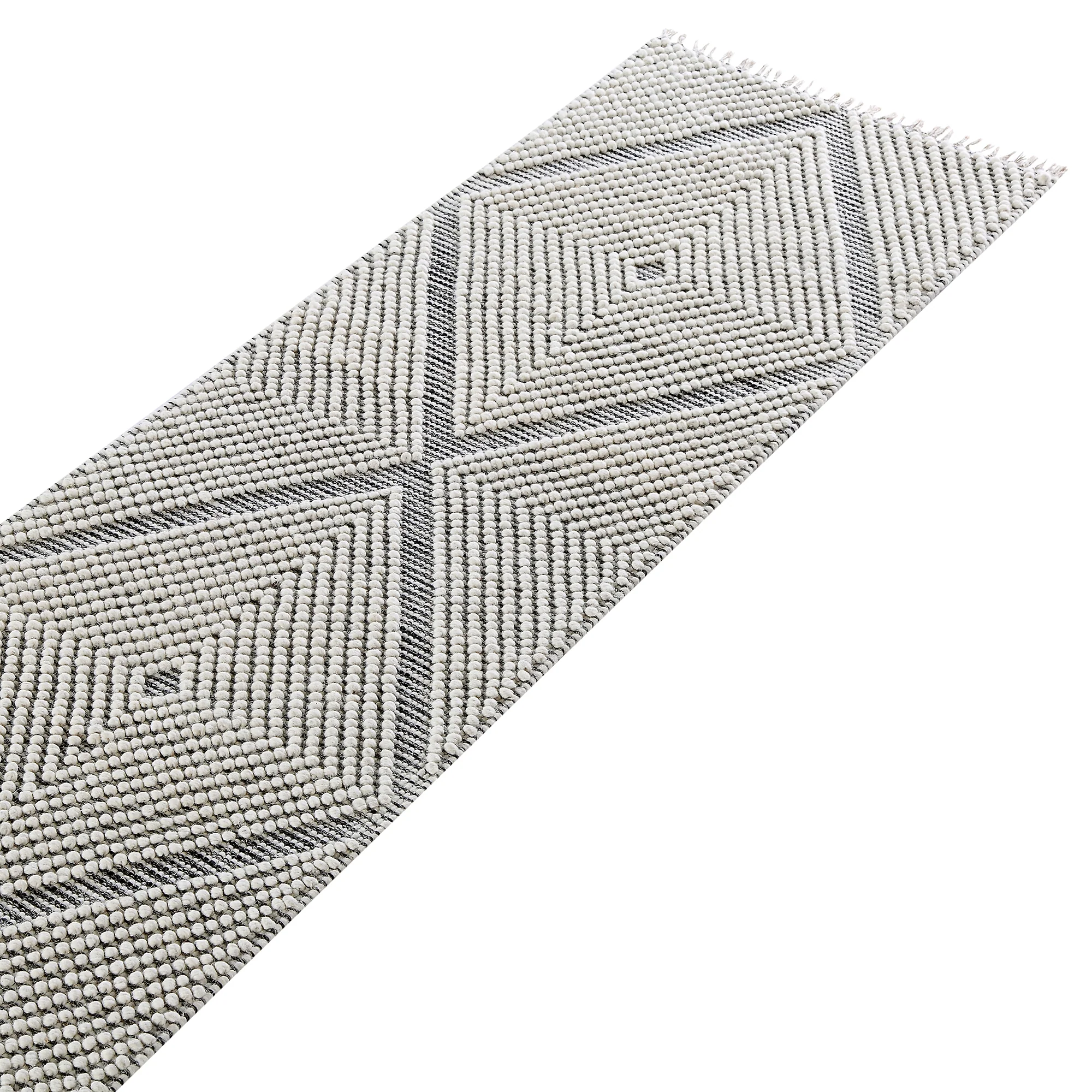 Avanti Handwoven Salt and Pepper Diamond Bobble Wool Runner - Image 6
