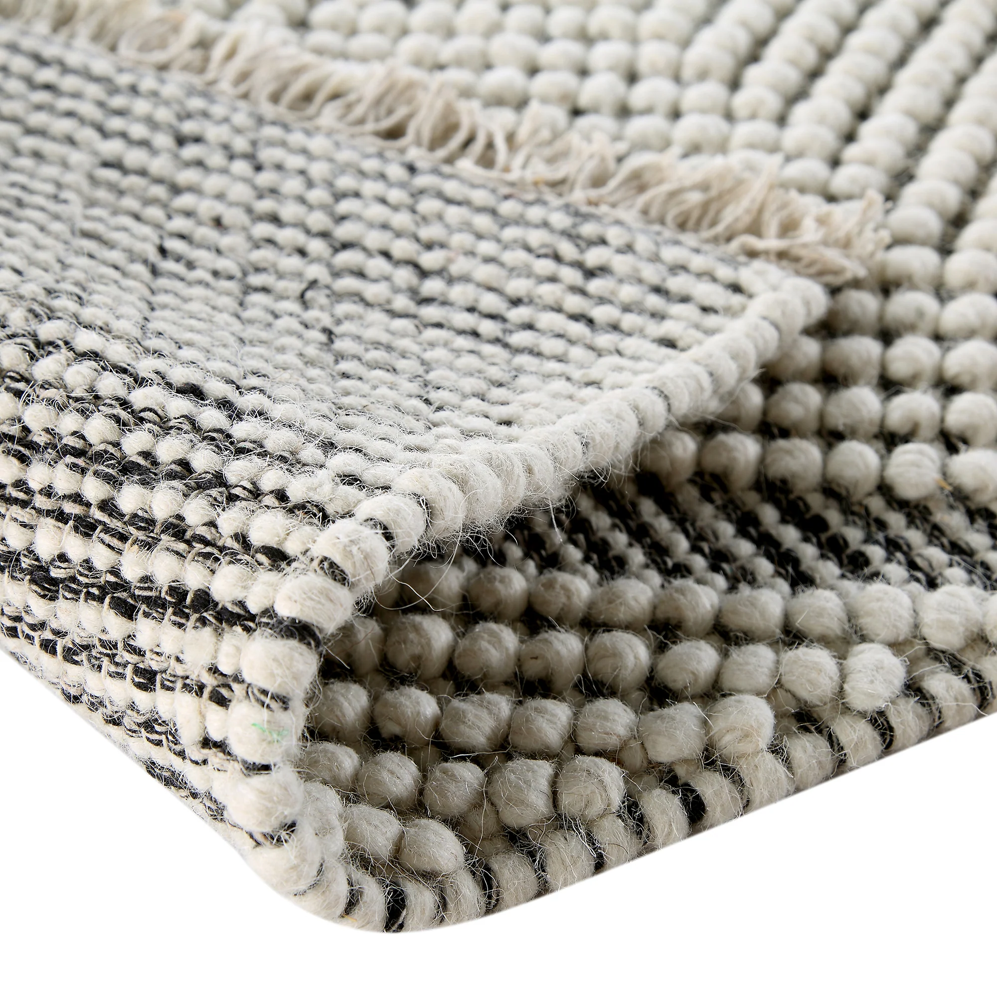 Avanti Handwoven Salt and Pepper Diamond Bobble Wool Runner - Image 9