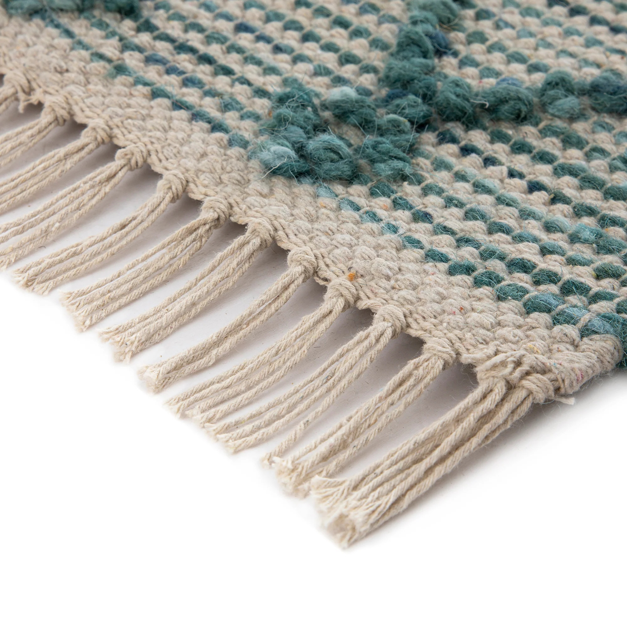Avanti Handwoven Aquamarine Bobble Wool Runner - Image 5