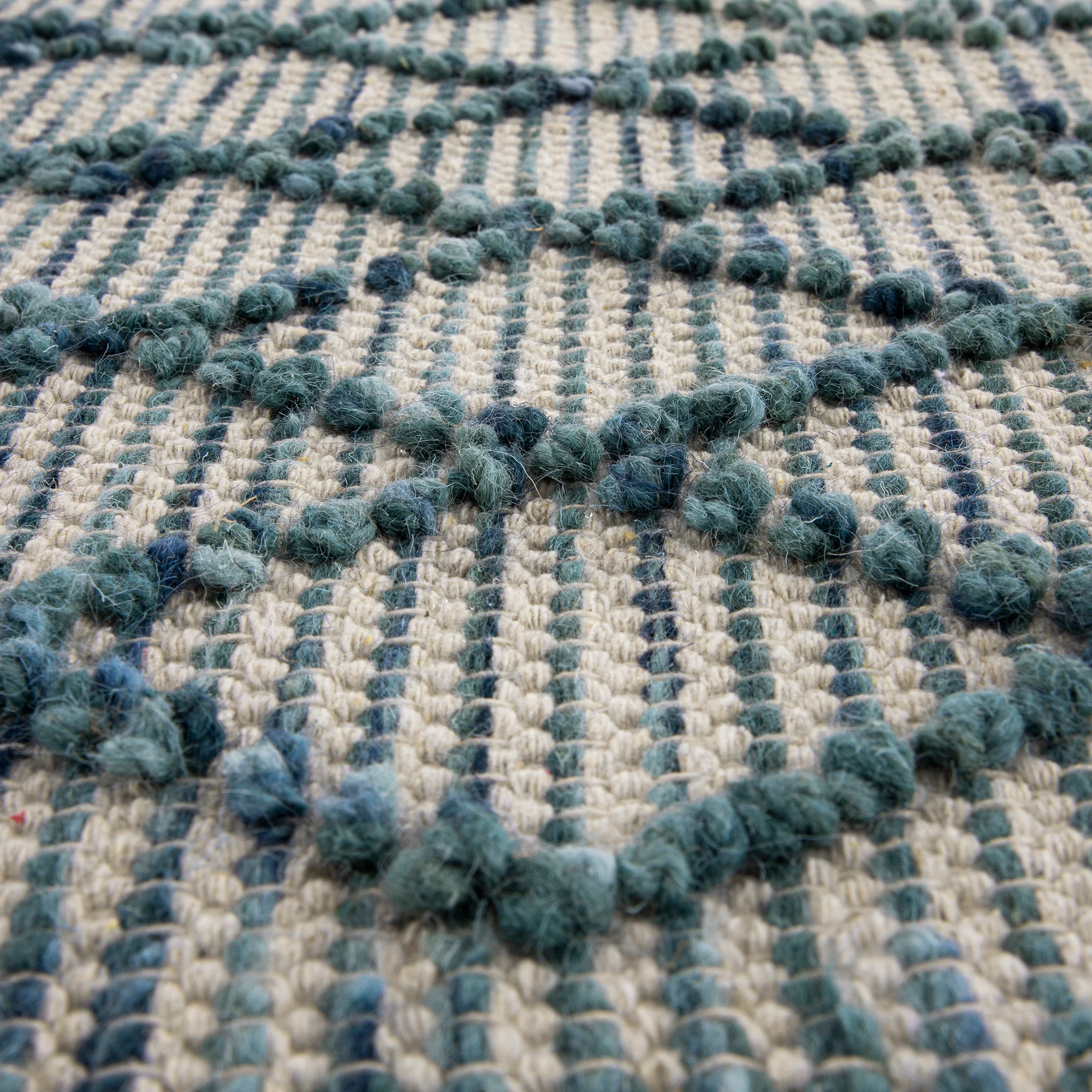 Avanti Handwoven Aquamarine Bobble Wool Runner - Image 6