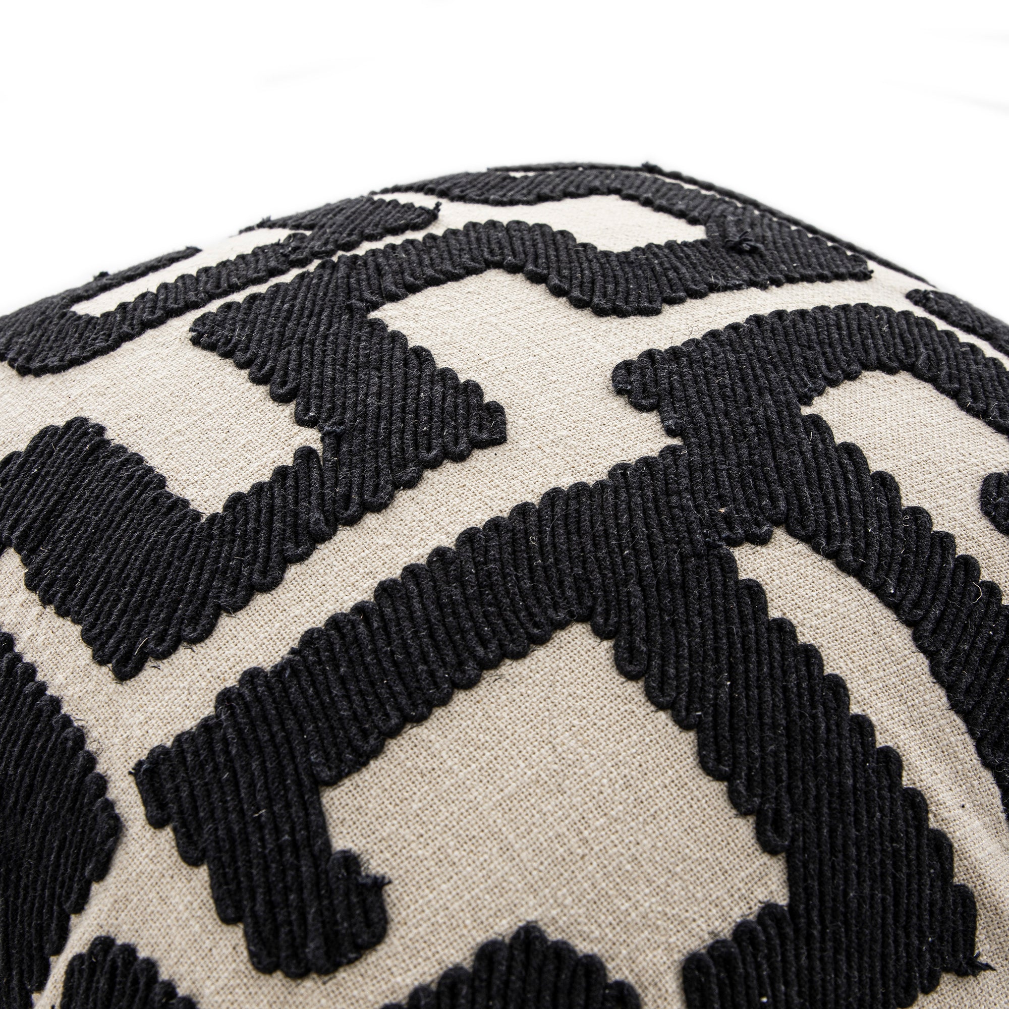 Baja Abstract Monochrome Black Fringe Cushion - Image 3