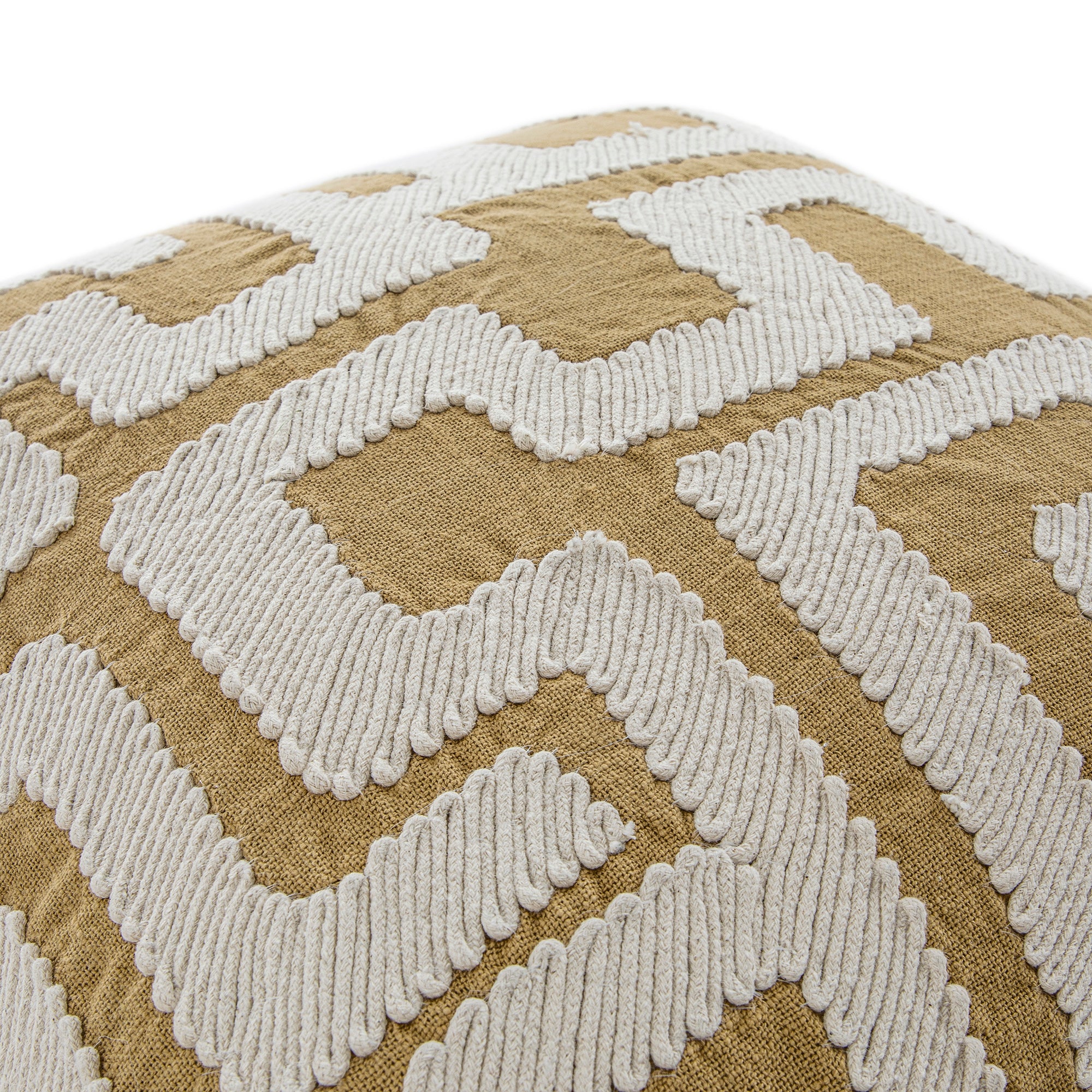 Baja Abstract Tan Fringe Cushion - Image 3