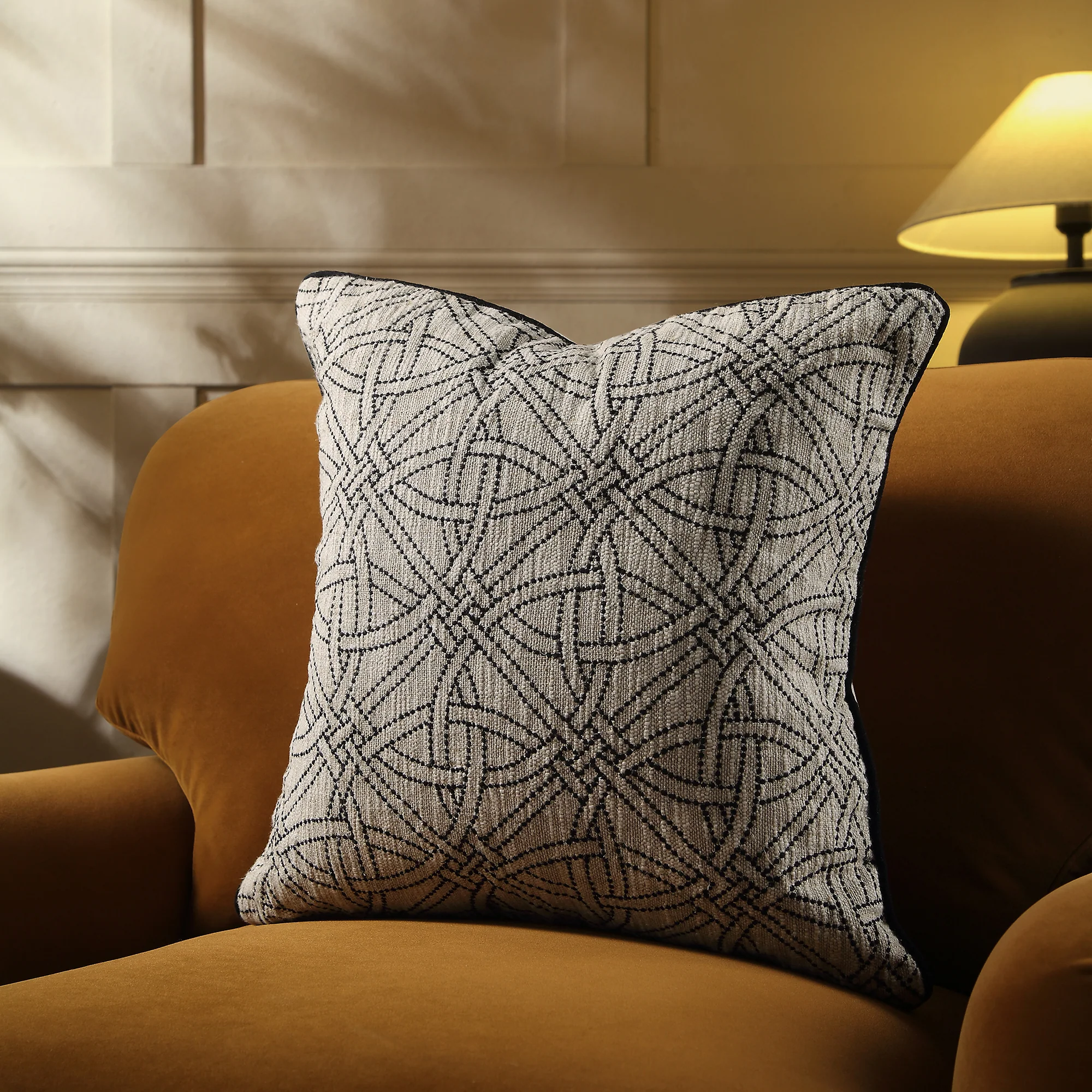 Baja Monochrome Illusion Embroidered Cushion - Image 2
