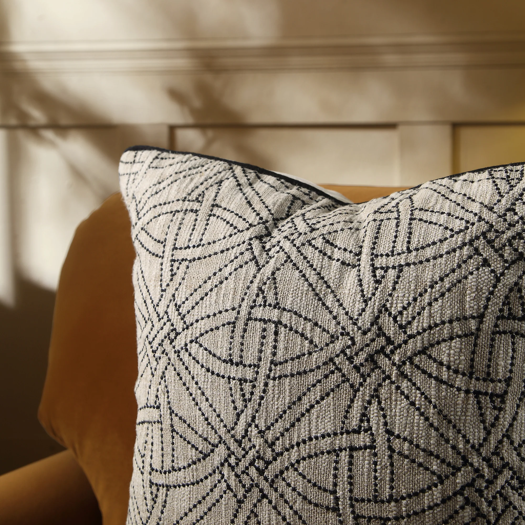 Baja Monochrome Illusion Embroidered Cushion - Image 3