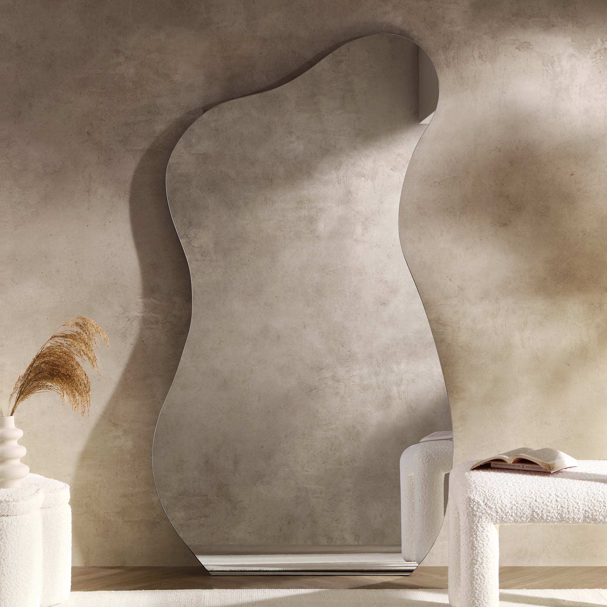 Bala Irregular Shaped Frameless Extra Large Full Length Pond Mirror 180 x 100 cm - Image 2