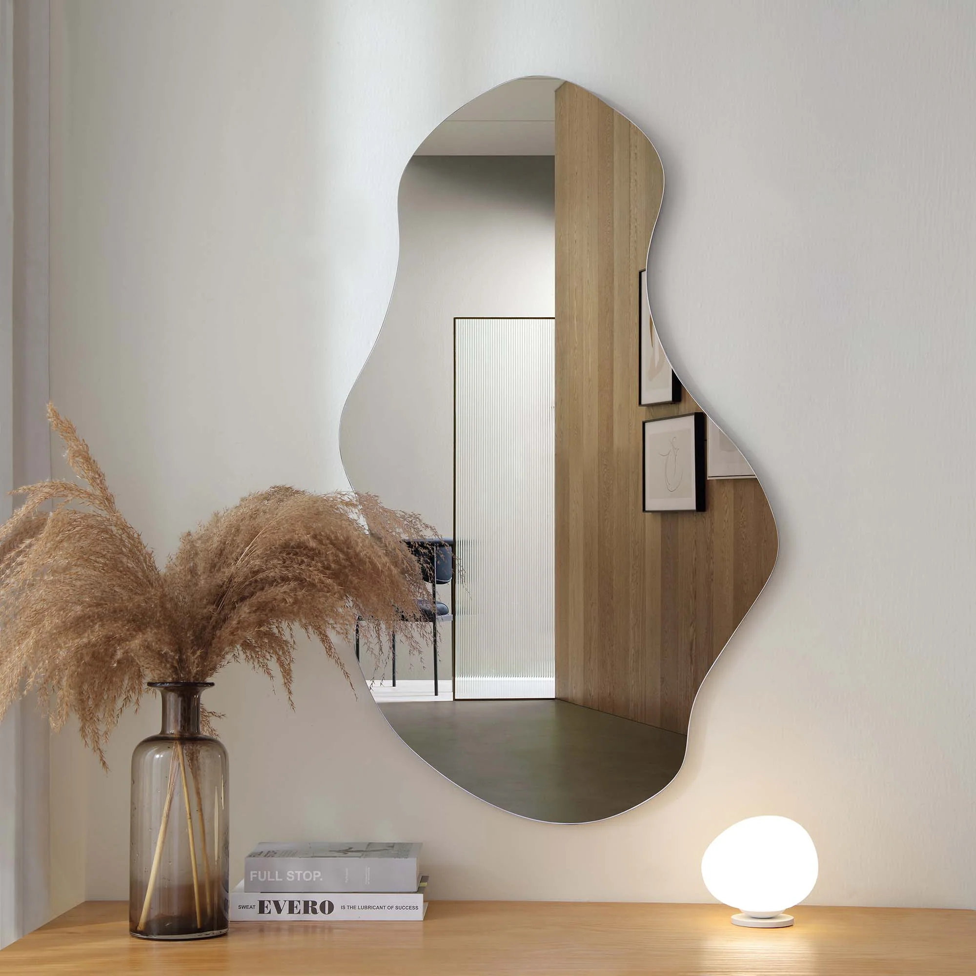 Bala Irregular Shaped Frameless Pond Mirror 100 x 60 cm - Image 2