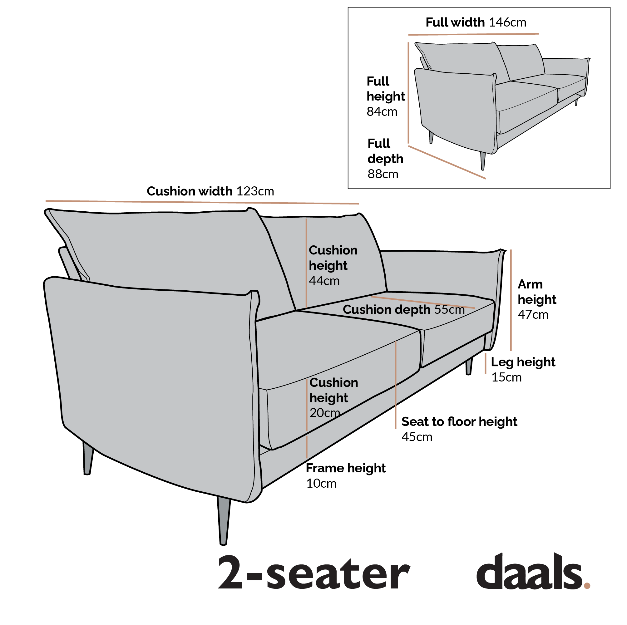 Bari Flax Blue Fabric Sofa - Image 8