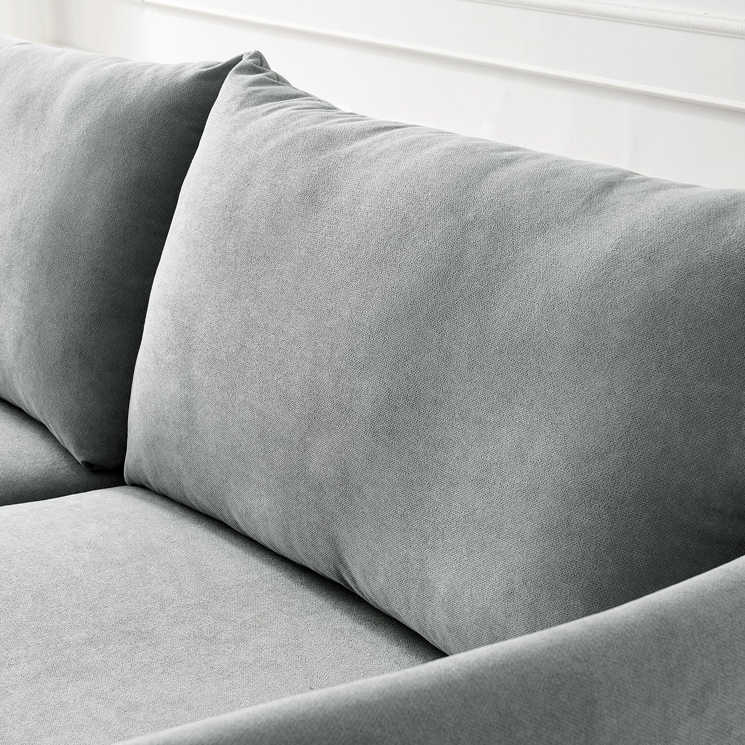 Bari Light Grey Brushed Fabric Sofa - Image 8