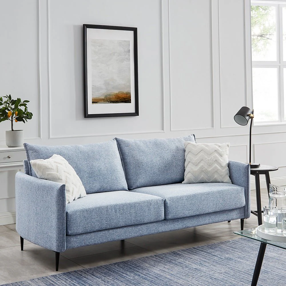 Bari Flax Blue Fabric Sofa - Image 4