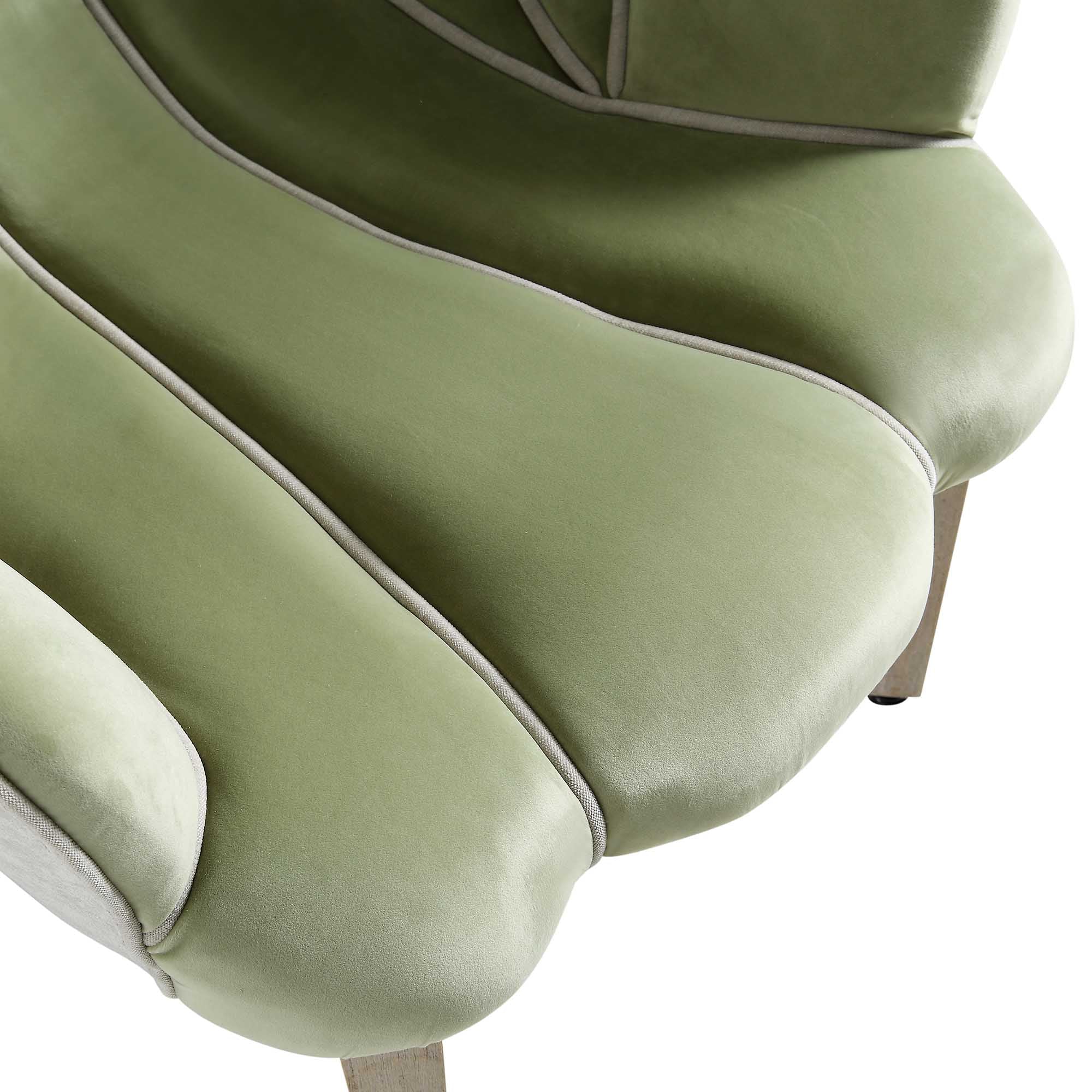 Barnard Scalloped Clam Chair, Lichen Velvet - Image 11