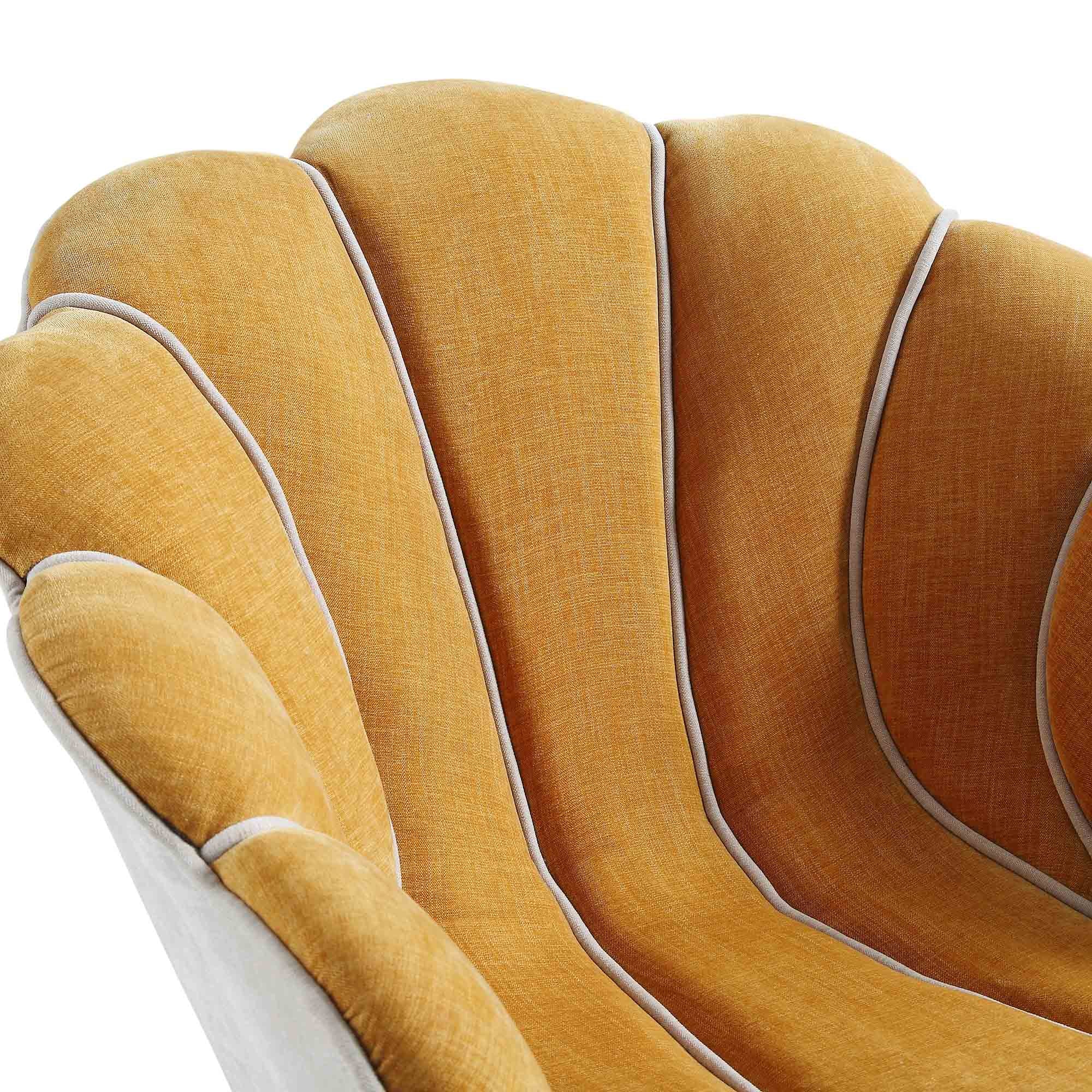 Barnard Scalloped Clam Chair, Mustard Chenille - Image 10