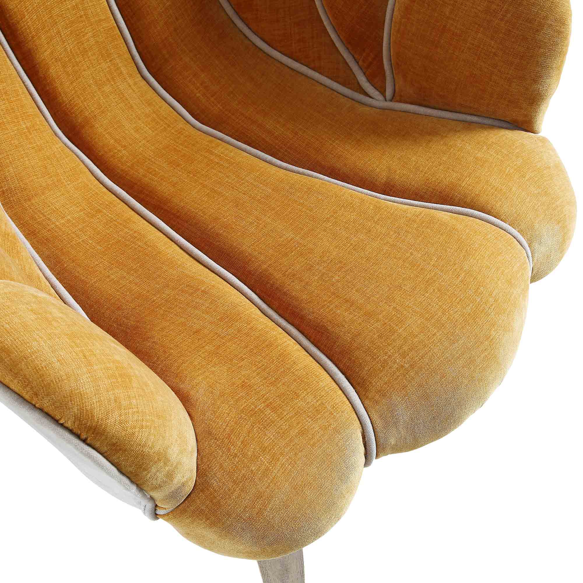 Barnard Scalloped Clam Chair, Mustard Chenille - Image 11