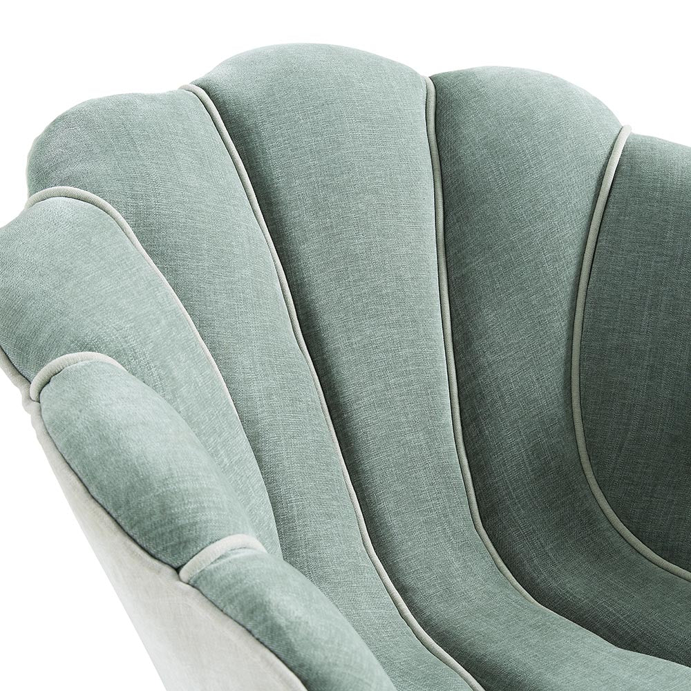Barnard Scalloped Clam Chair, Sage Green Chenille - Image 10