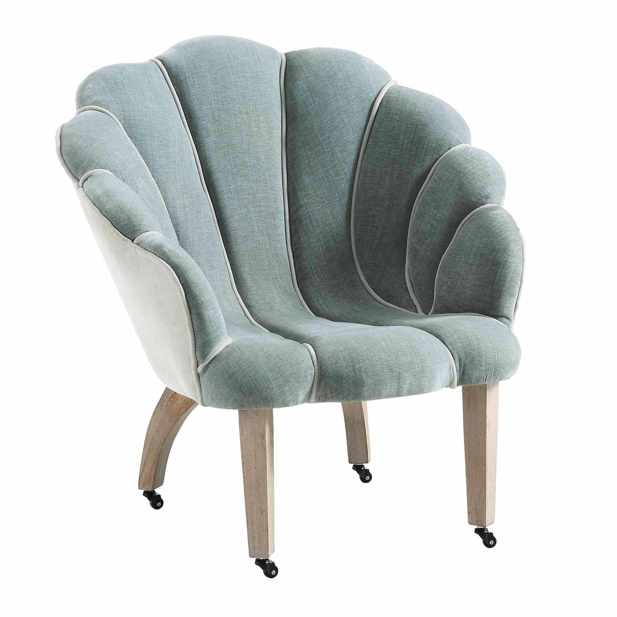 Barnard Scalloped Clam Chair, Sage Green Chenille - Image 5