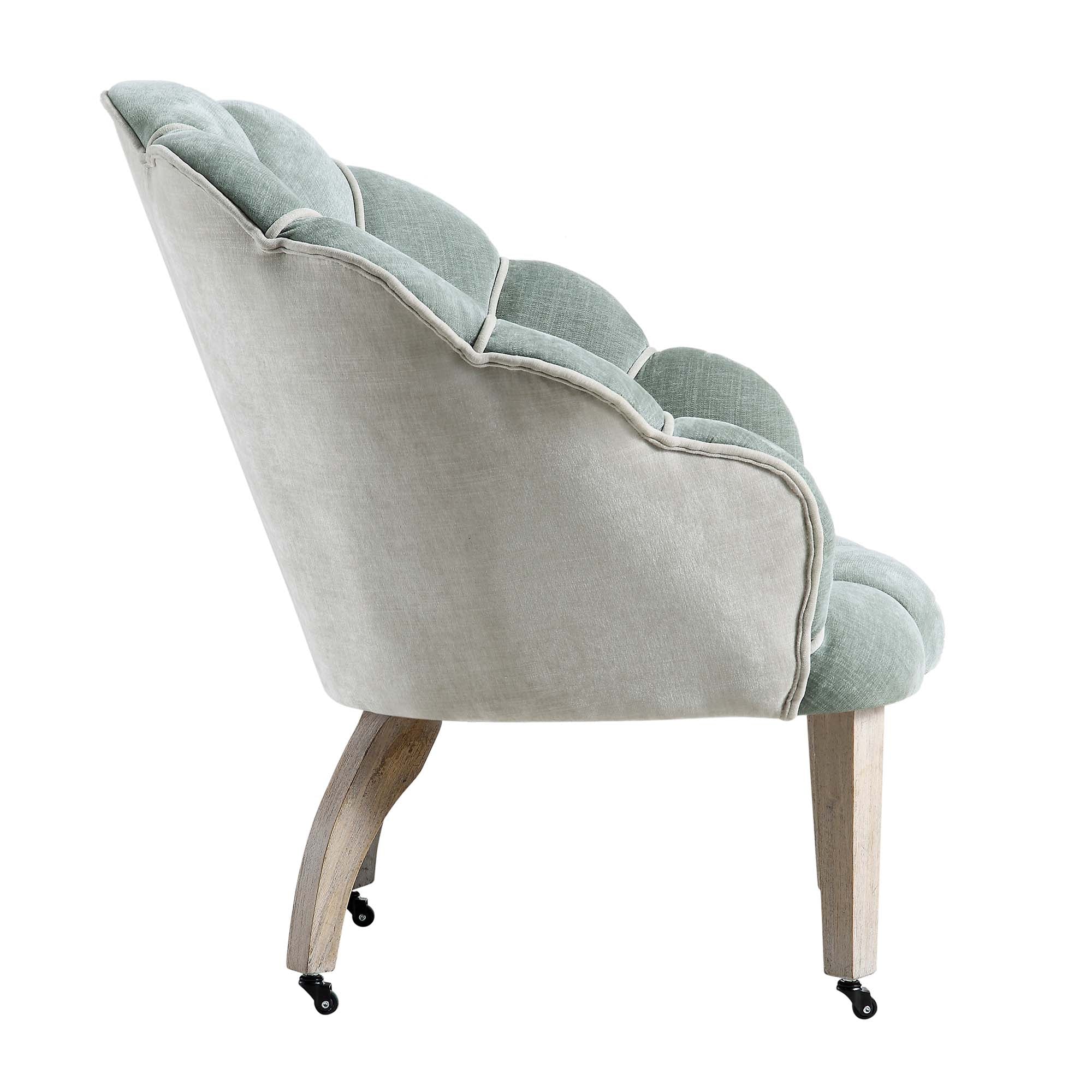 Barnard Scalloped Clam Chair, Sage Green Chenille - Image 7