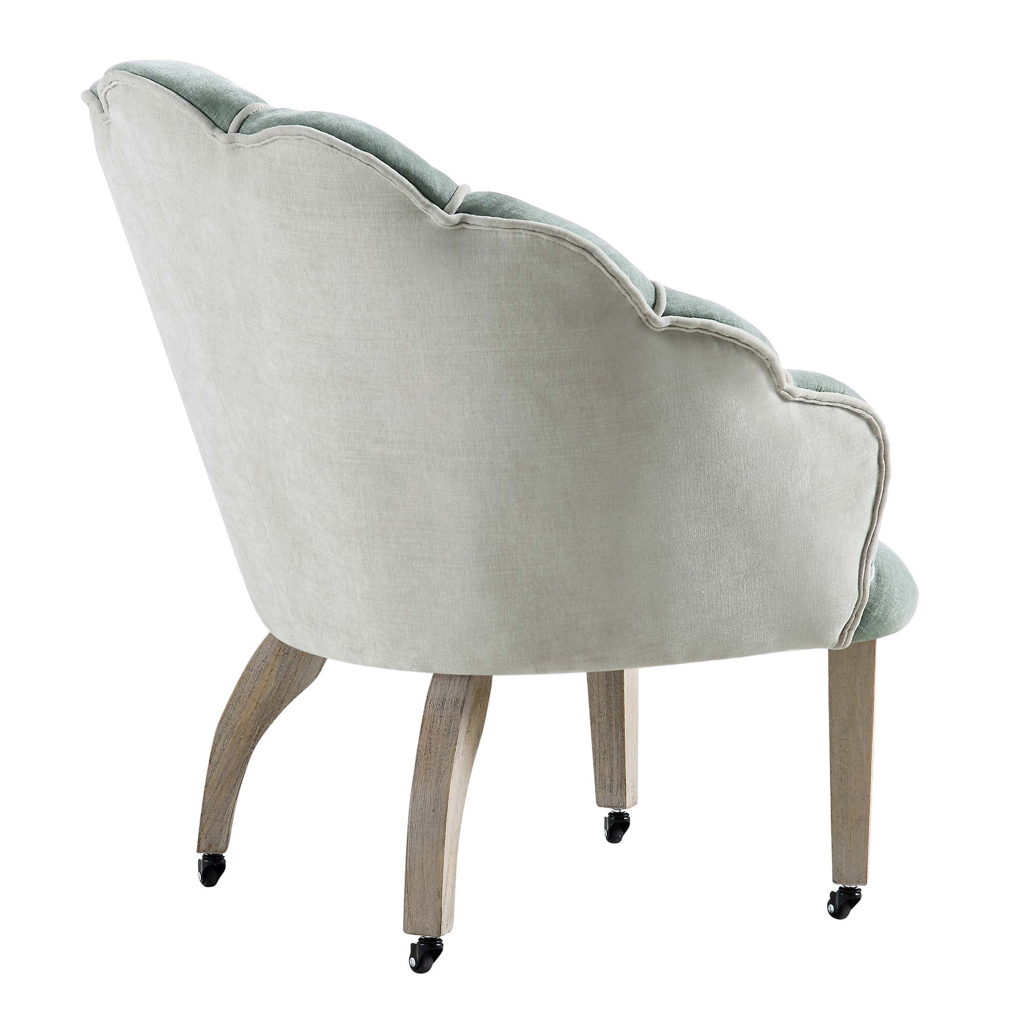 Barnard Scalloped Clam Chair, Sage Green Chenille - Image 8