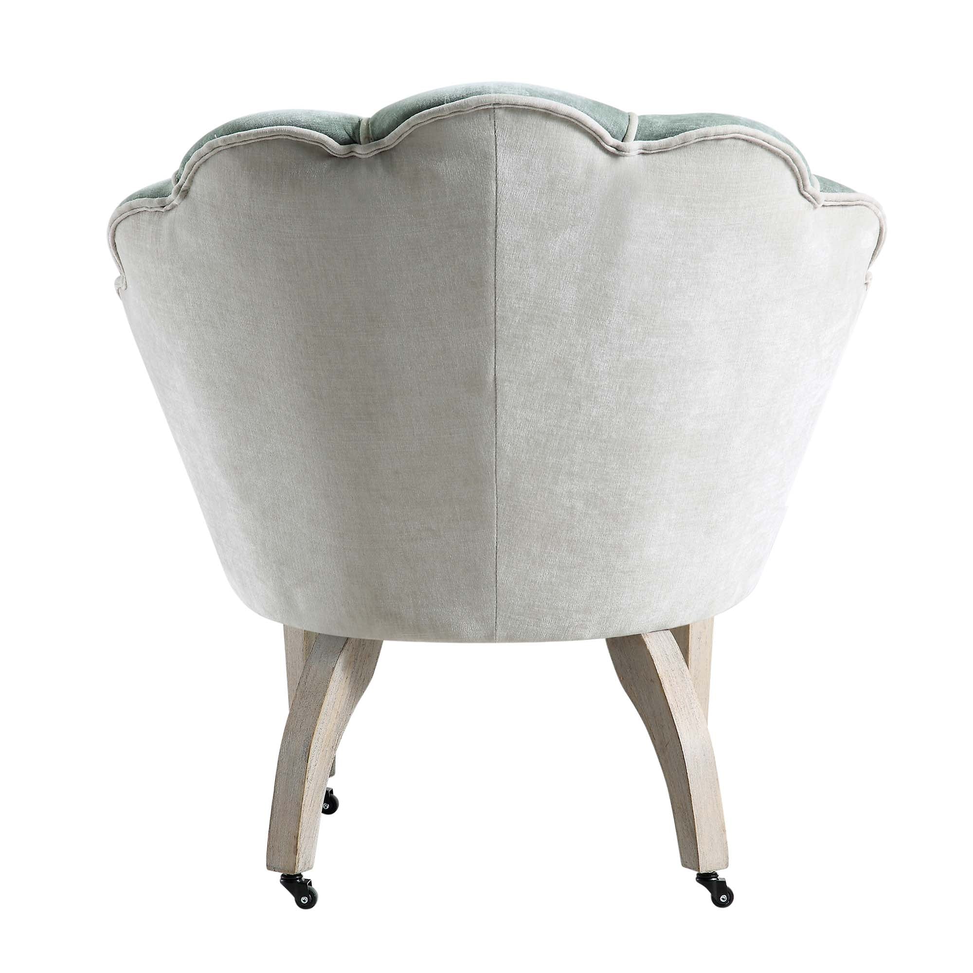 Barnard Scalloped Clam Chair, Sage Green Chenille - Image 9