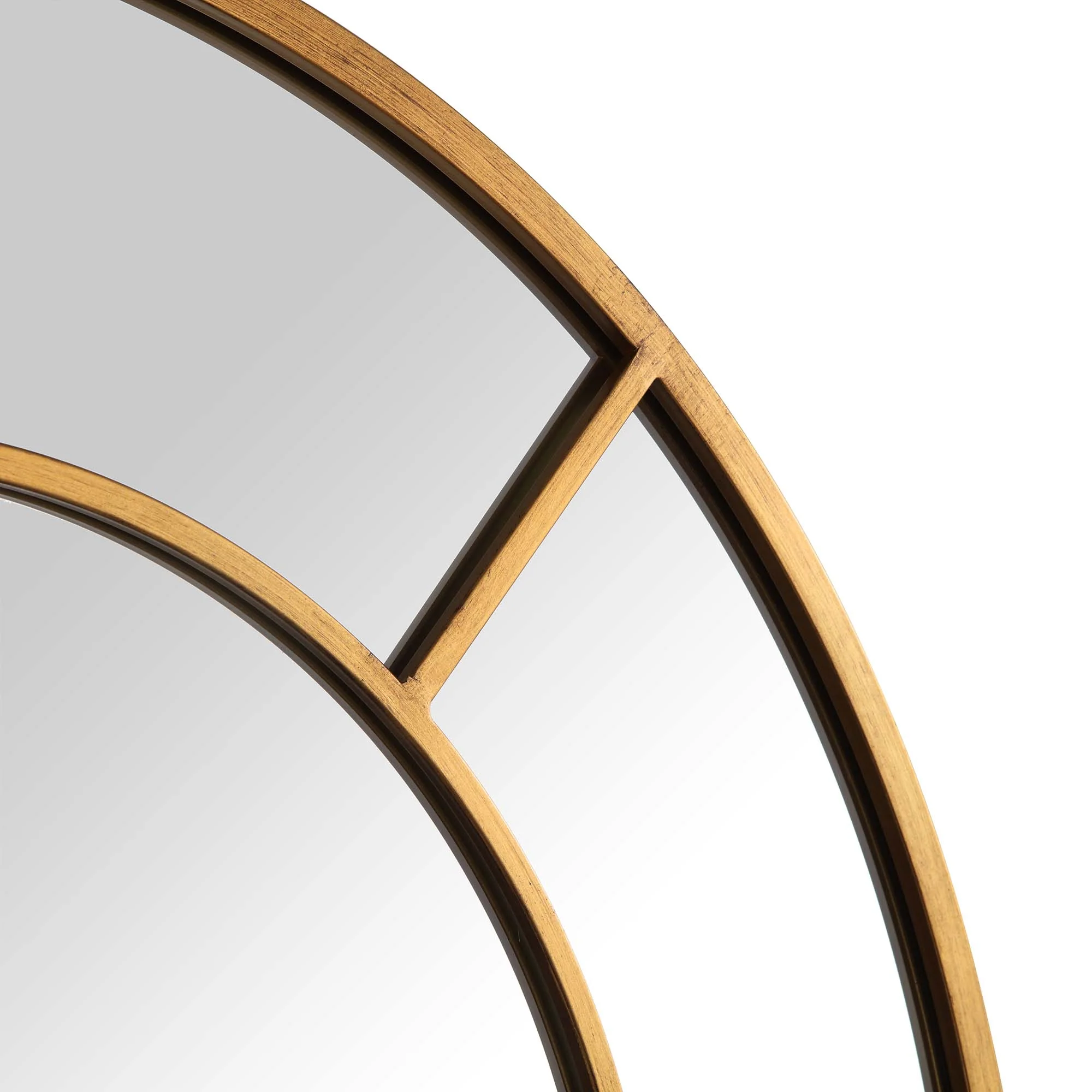 Beaumont Arched Full Length Metal Frame Mirror 178 x 76 cm, Antique Gold Effect - Image 7