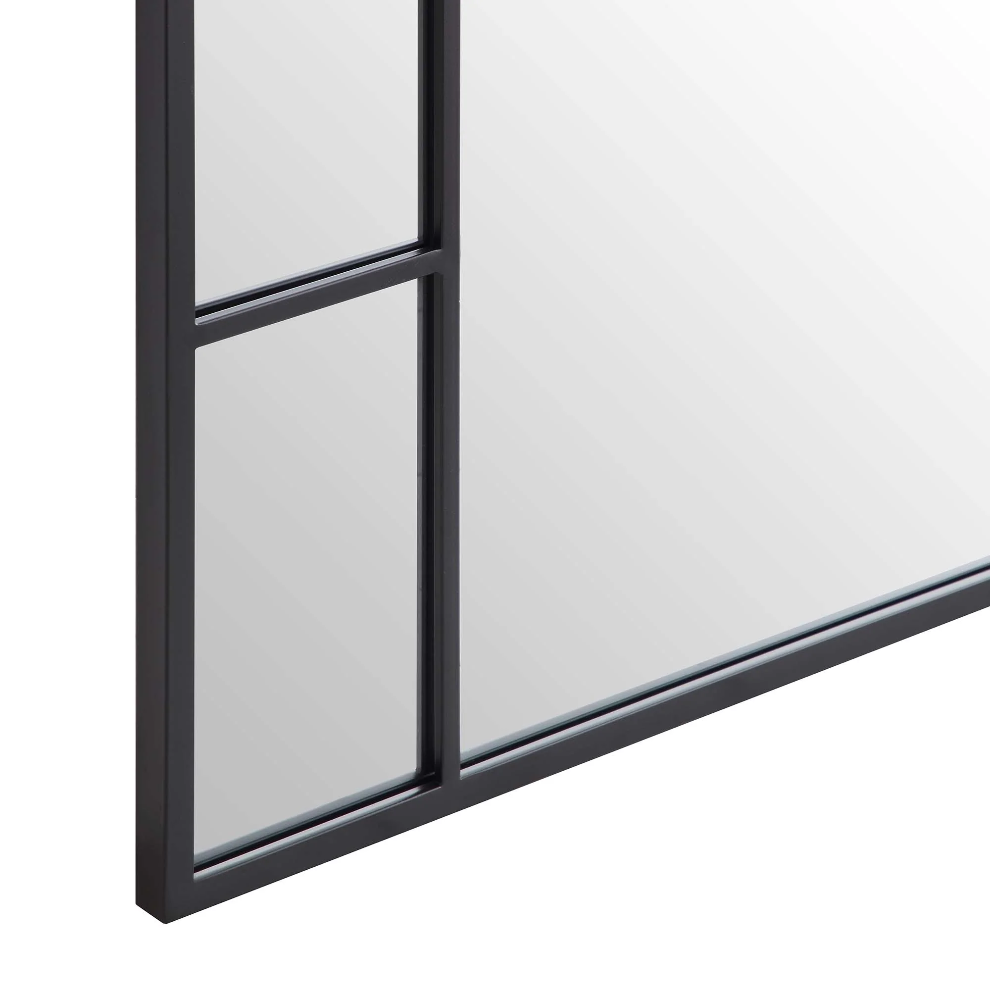 Beaumont Arched Full Length Metal Frame Mirror 178 x 76 cm, Black - Image 8
